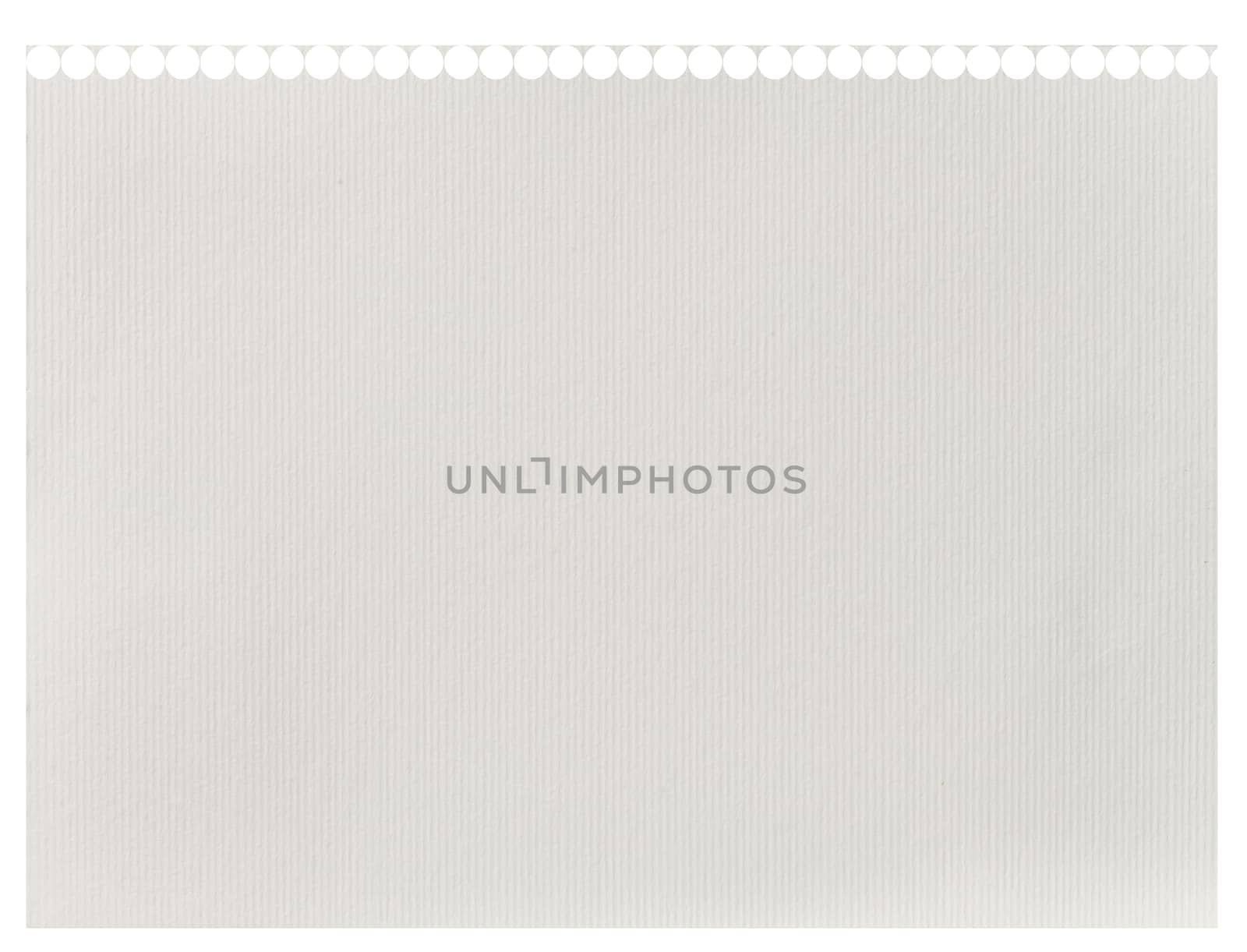 Tear-off album white sheet on isolated background