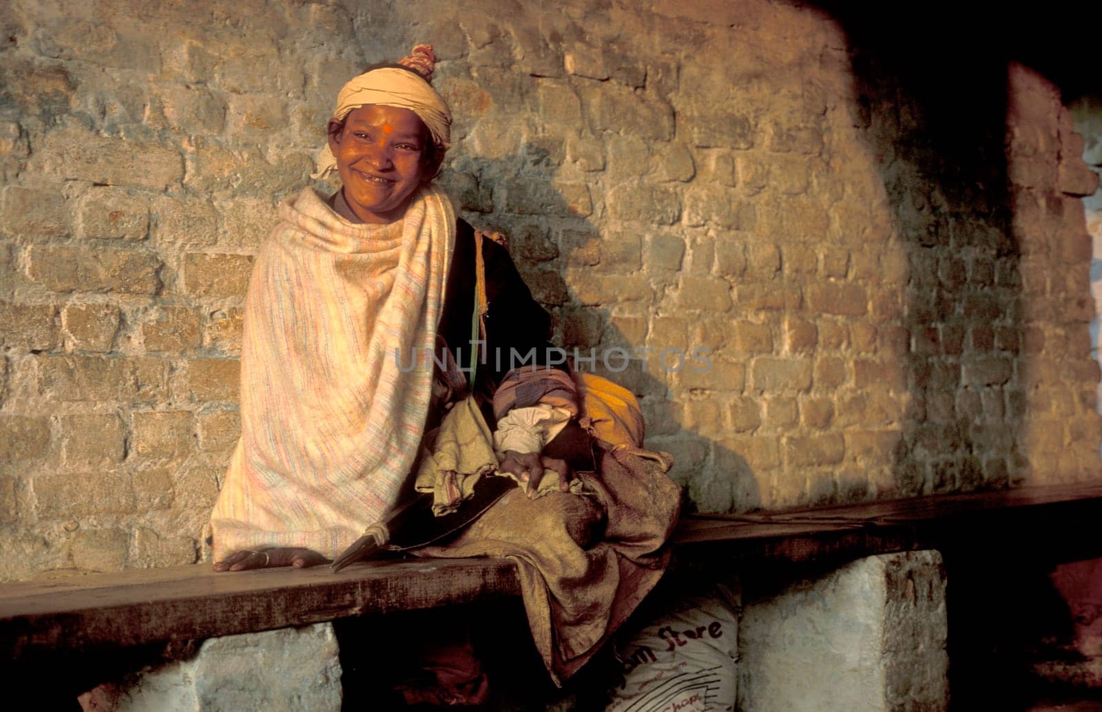 a Holy men and Street Sadhus at the Holy Ganges River in the city of Rishikesh in the Province Uttarakhand in India.  India, Rishikesh, February, 1998