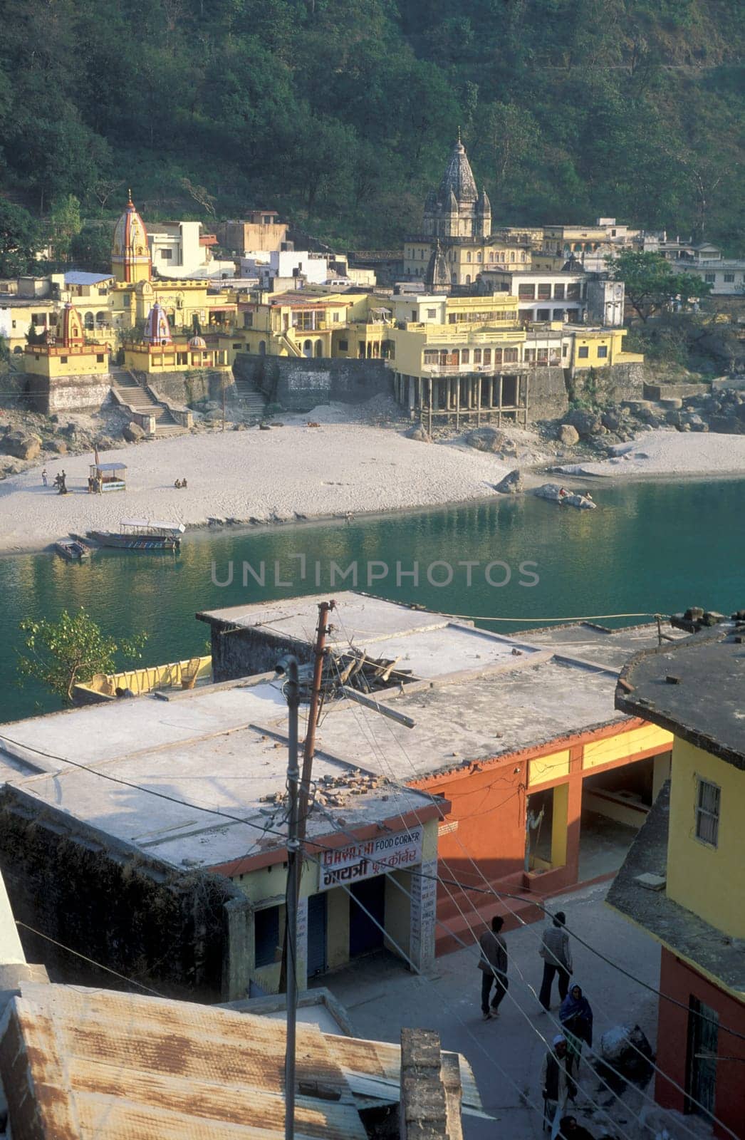 the Village of  the city of Rishikesh on the Ganges River in the Province Uttarakhand in India.  India, Rishikesh, February, 1998