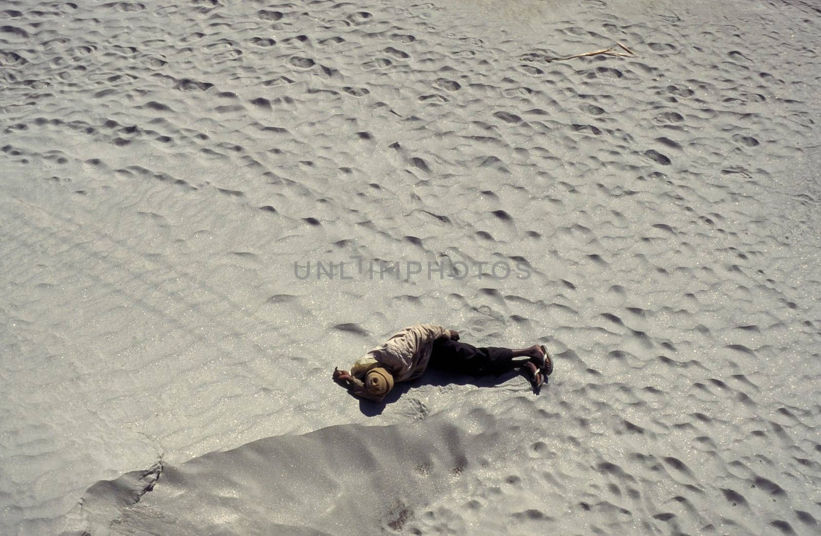 a Holy men and Street Sadhus at the Holy Ganges River in the city of Rishikesh in the Province Uttarakhand in India.  India, Rishikesh, February, 1998