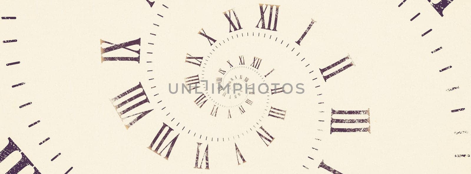 Time background. Concept of hypnosis, past, future. Round spiral, droste geometric graphic.
