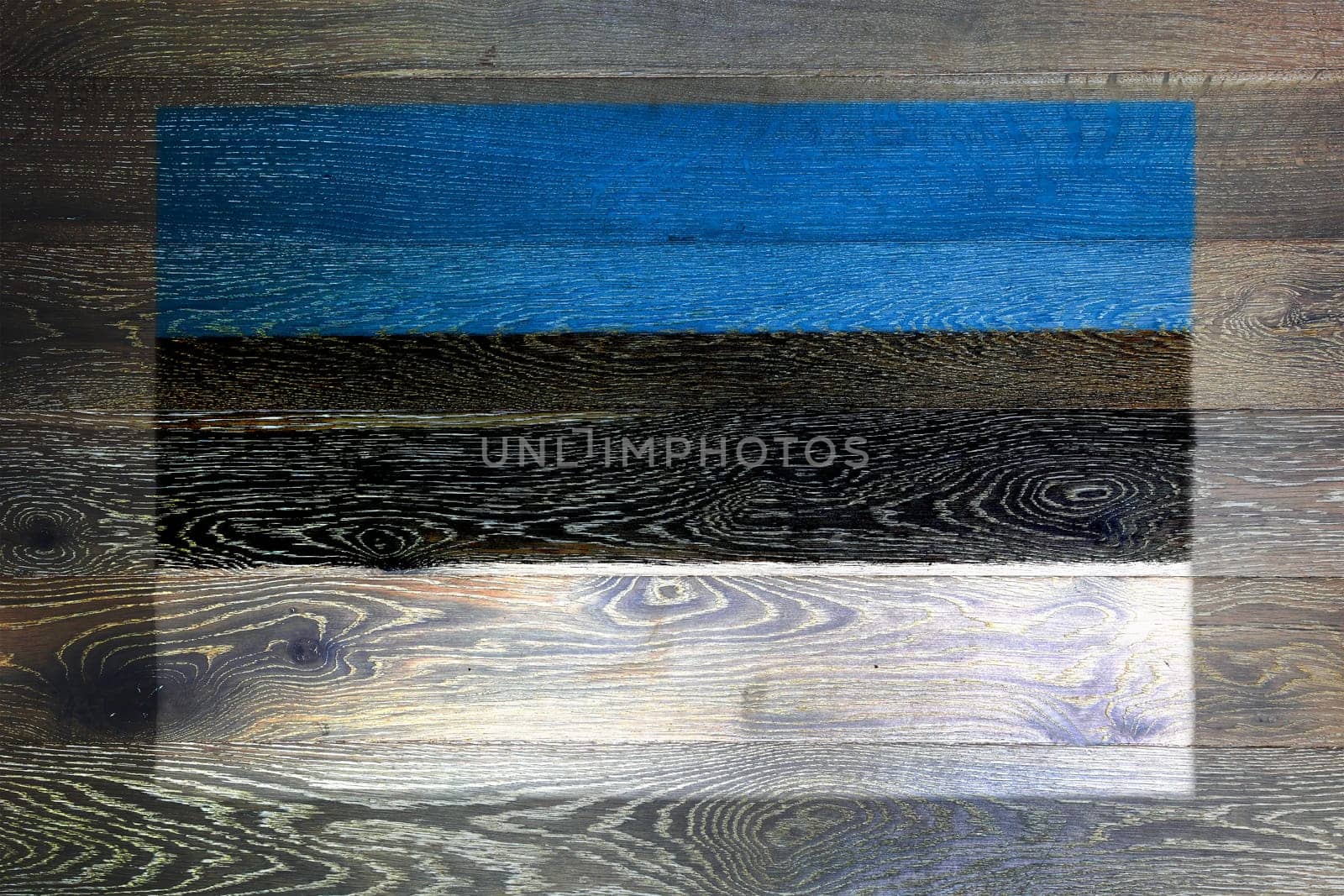 An Estonia flag on rustic old wood surface background
