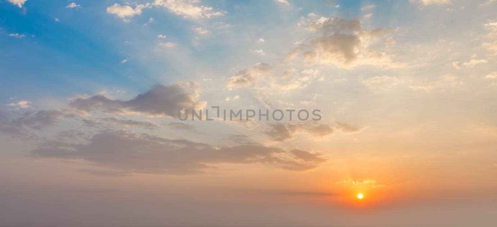 Beautiful dramatic scenic sunset sky background