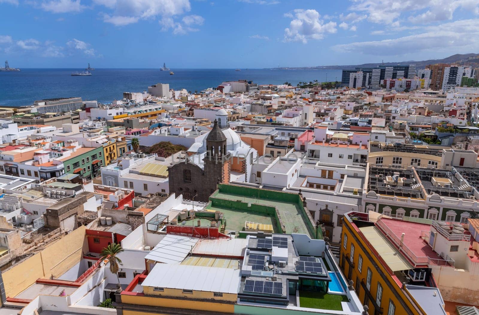 Gran Canaria, Spain: March 21, 2024: View on Las Palmas, capital of Gran Canaria, Canary Islands, Spain