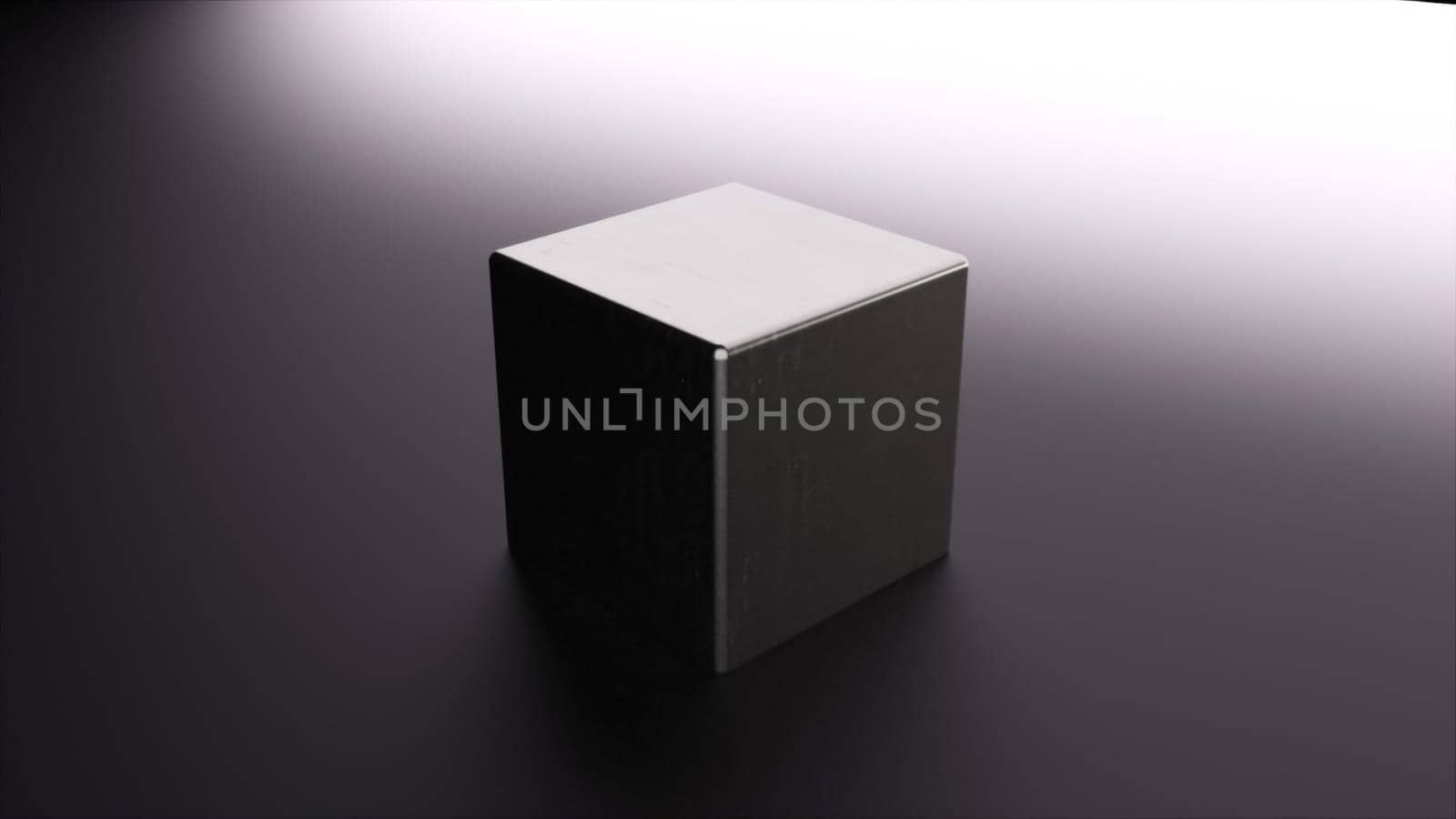 Metal 3d cube. Computer generated render
