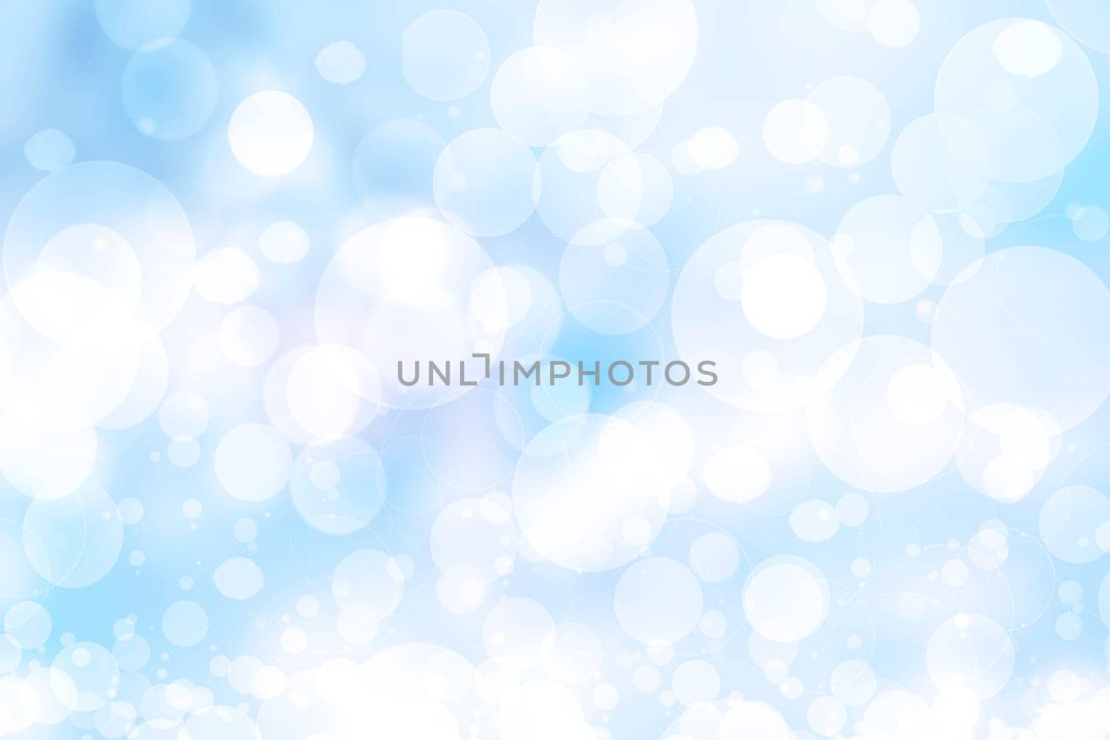 Abstract blurred fresh vivid spring summer light delicate pastel blue turquoise white bokeh background texture with bright circular soft color lights. Card concept. Beautiful backdrop illustration.