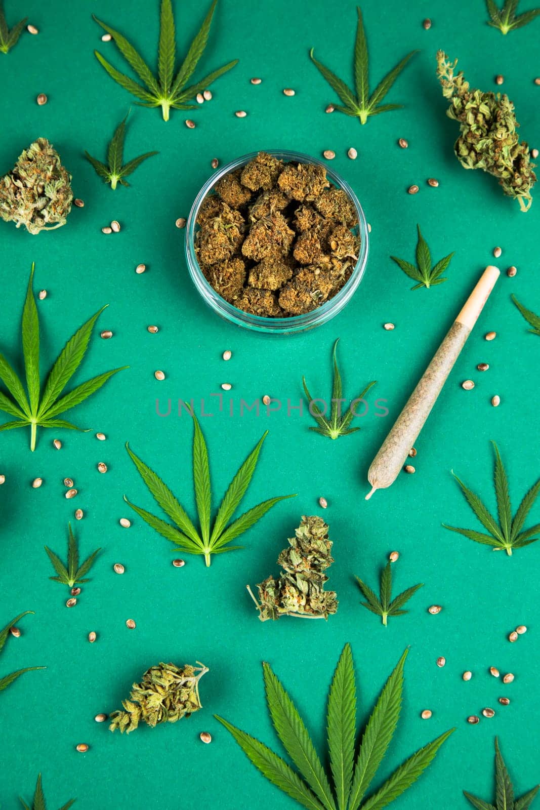 Cannabis and marijuana buds, weed cbd