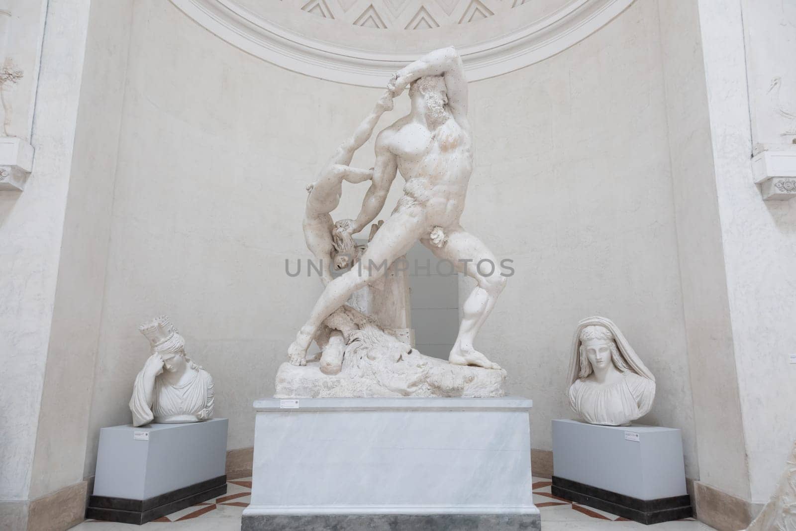 Possagno, Italy - 22 June 2023. Hercules and Lichas - Ercole e Lica, by sculptor Antonio Canova, 1815 - plaster