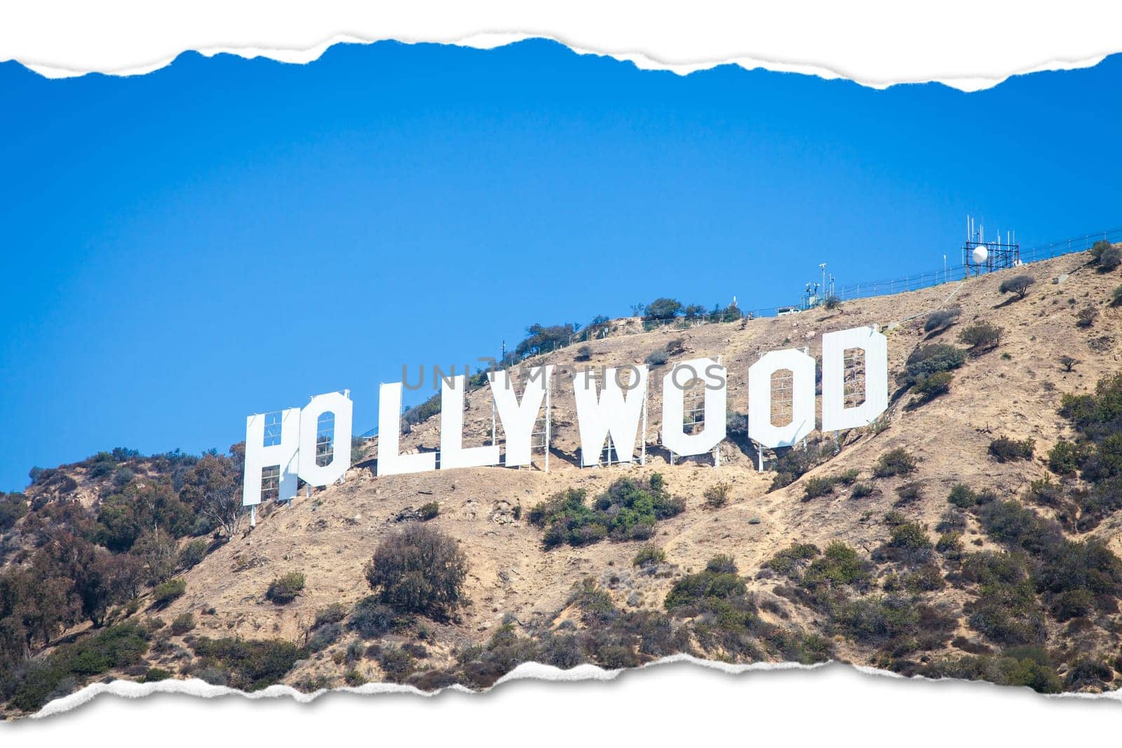 Creative picture of Hollywood sign in Los Angeles - landmark photo image