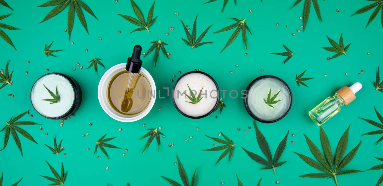 Cannabis cosmetics oil and medical marijuana