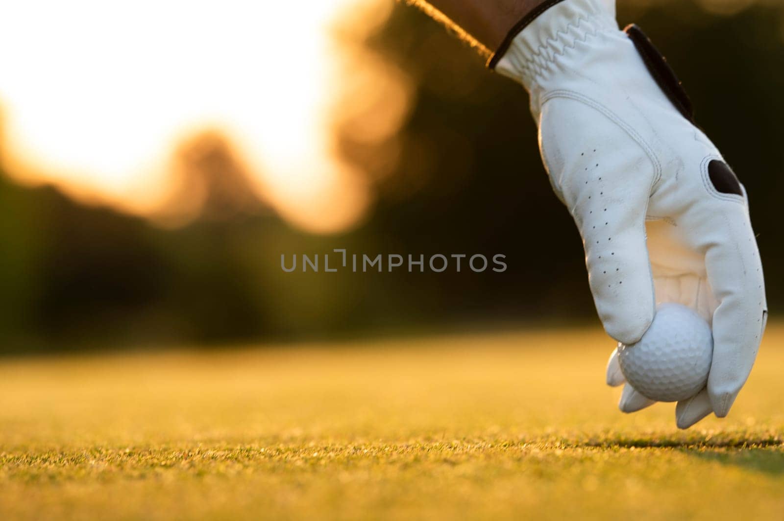 Golf course with ball and grass on close up of a hand     ,grass,golfer,golfing,sky,nature,ball,object,play,blue,fairway,closeup,club,outdoor     ,competition,recreation,background,color,summer