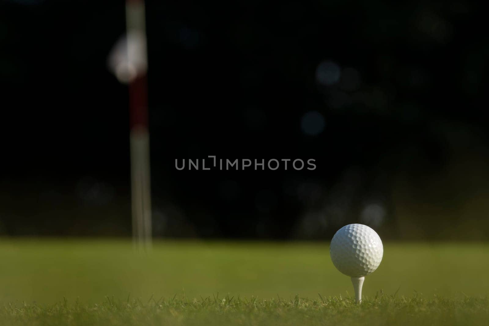 Golf course with ball and grass