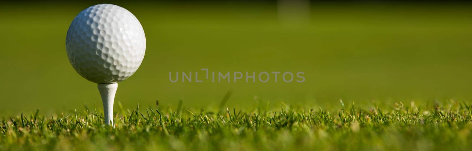 Golf course with ball and grass