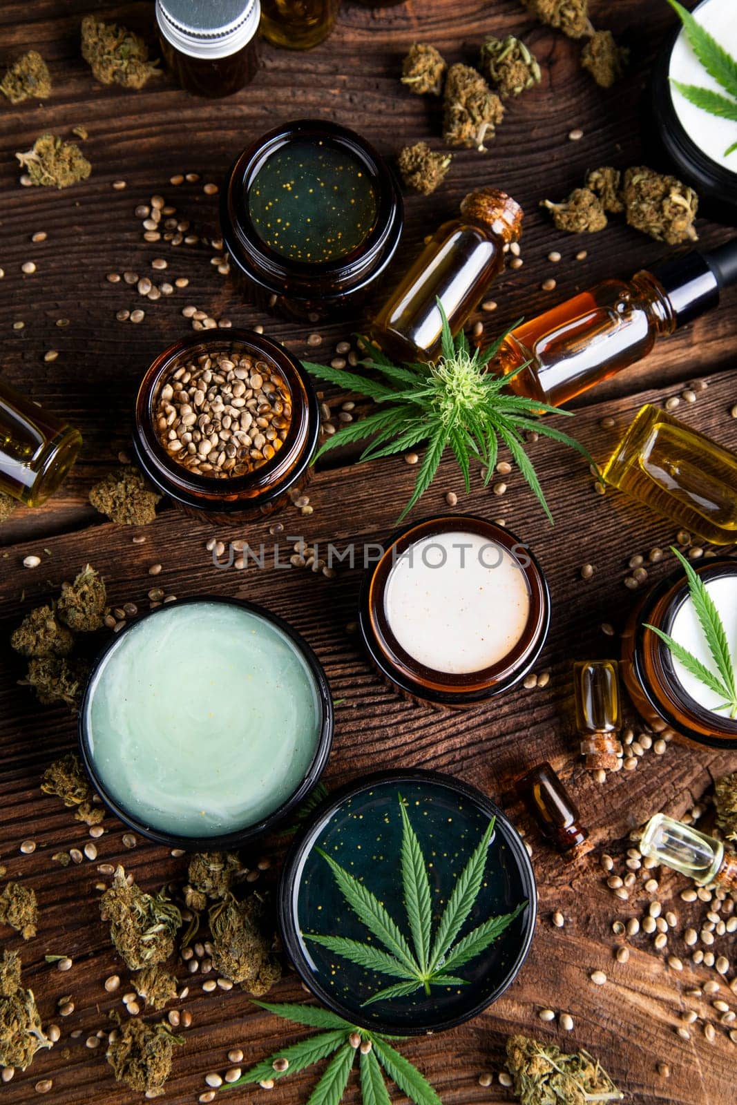 Cannabis cosmetics oil and medical marijuana