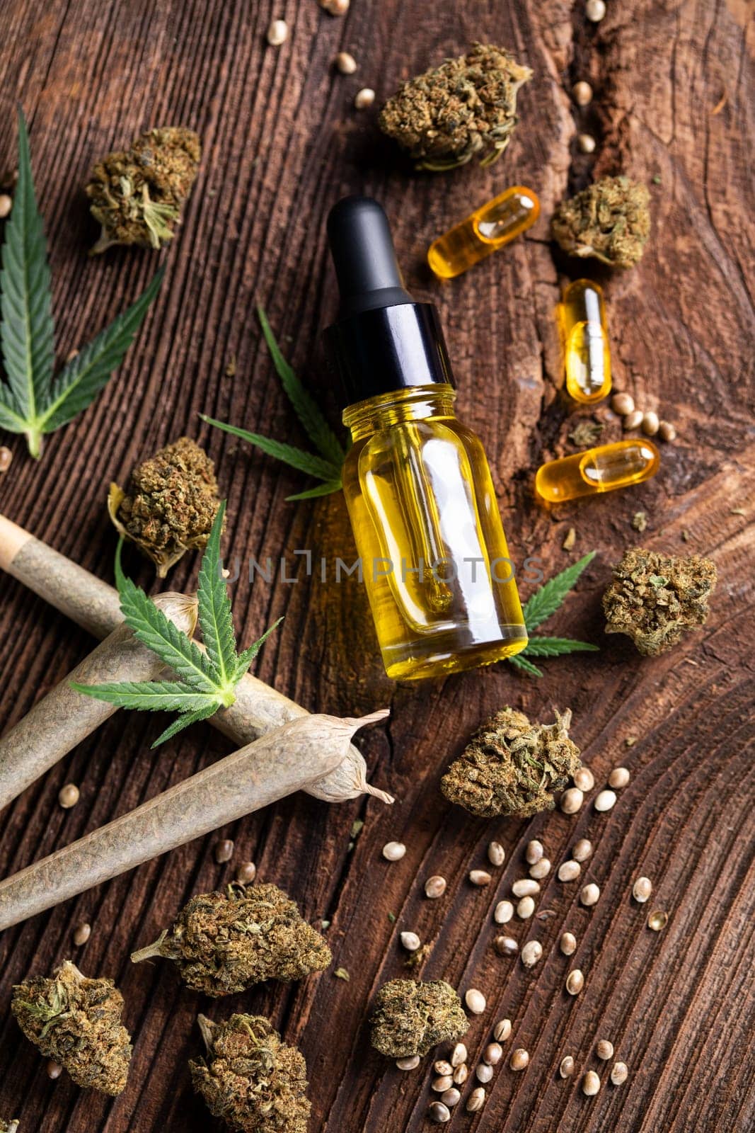 Blunt, Cbd,  Marijuana bud with cannabis