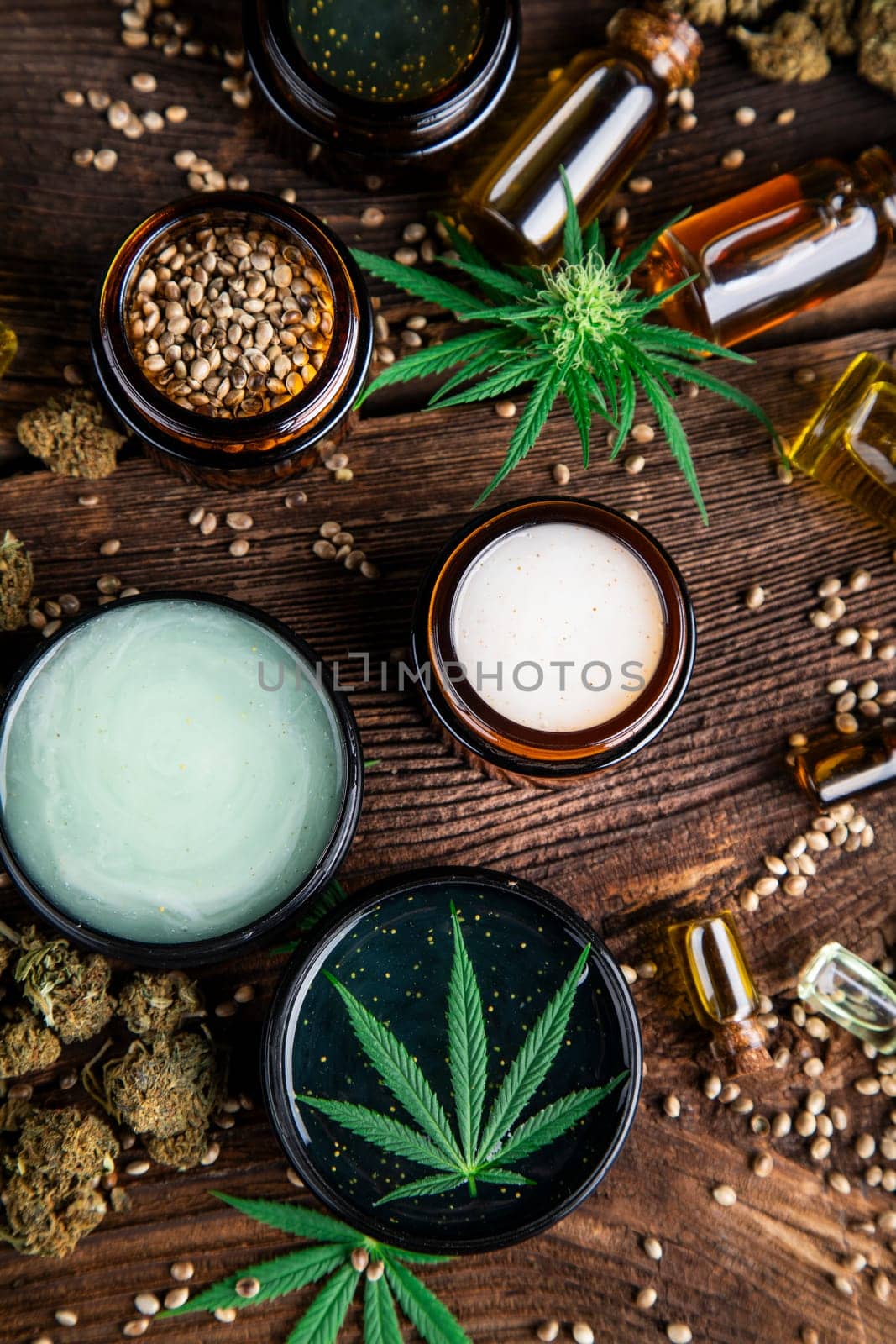 Cannabis cosmetics oil and medical marijuana