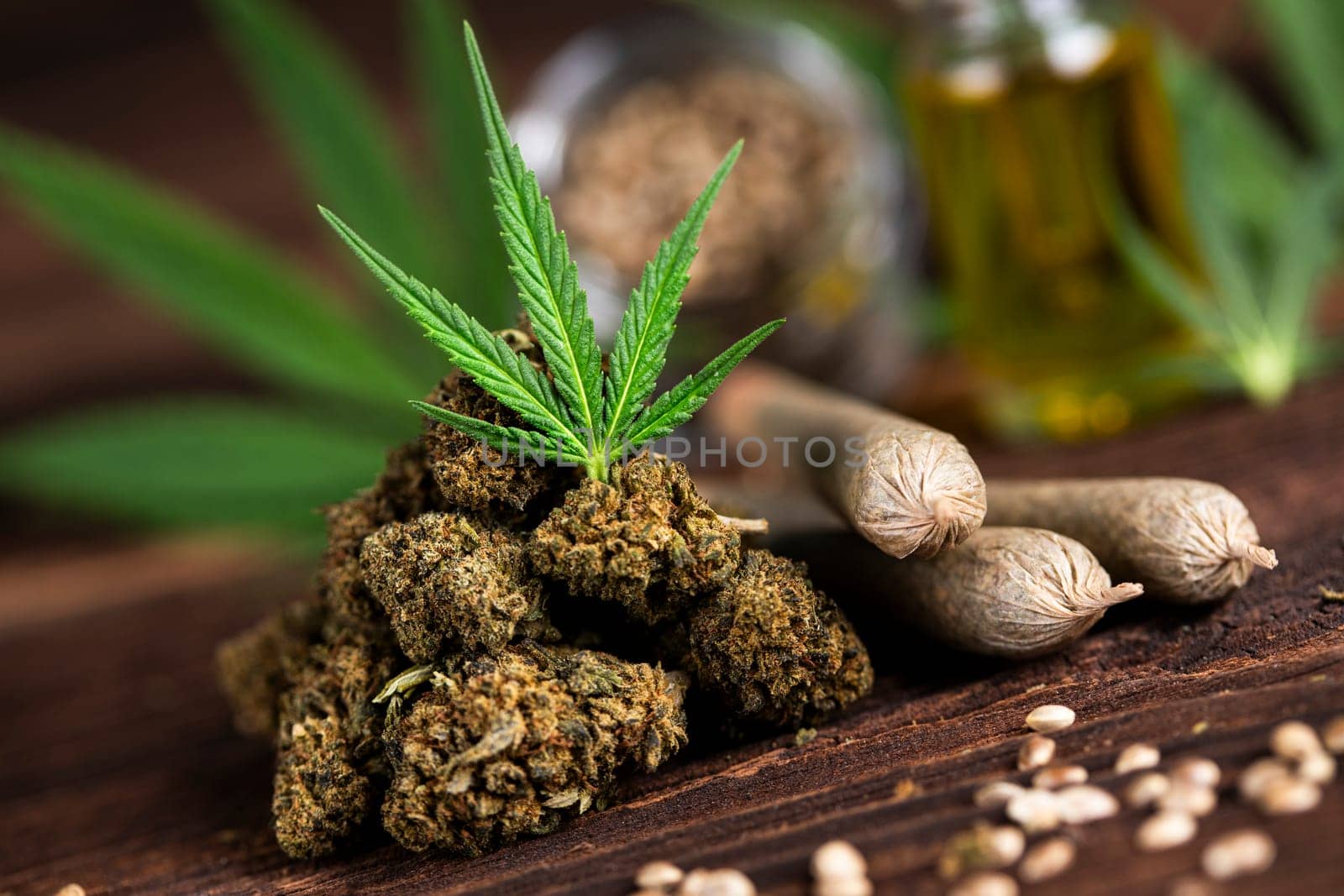 Cannabis and medical marijuana bud , cbd, blunt