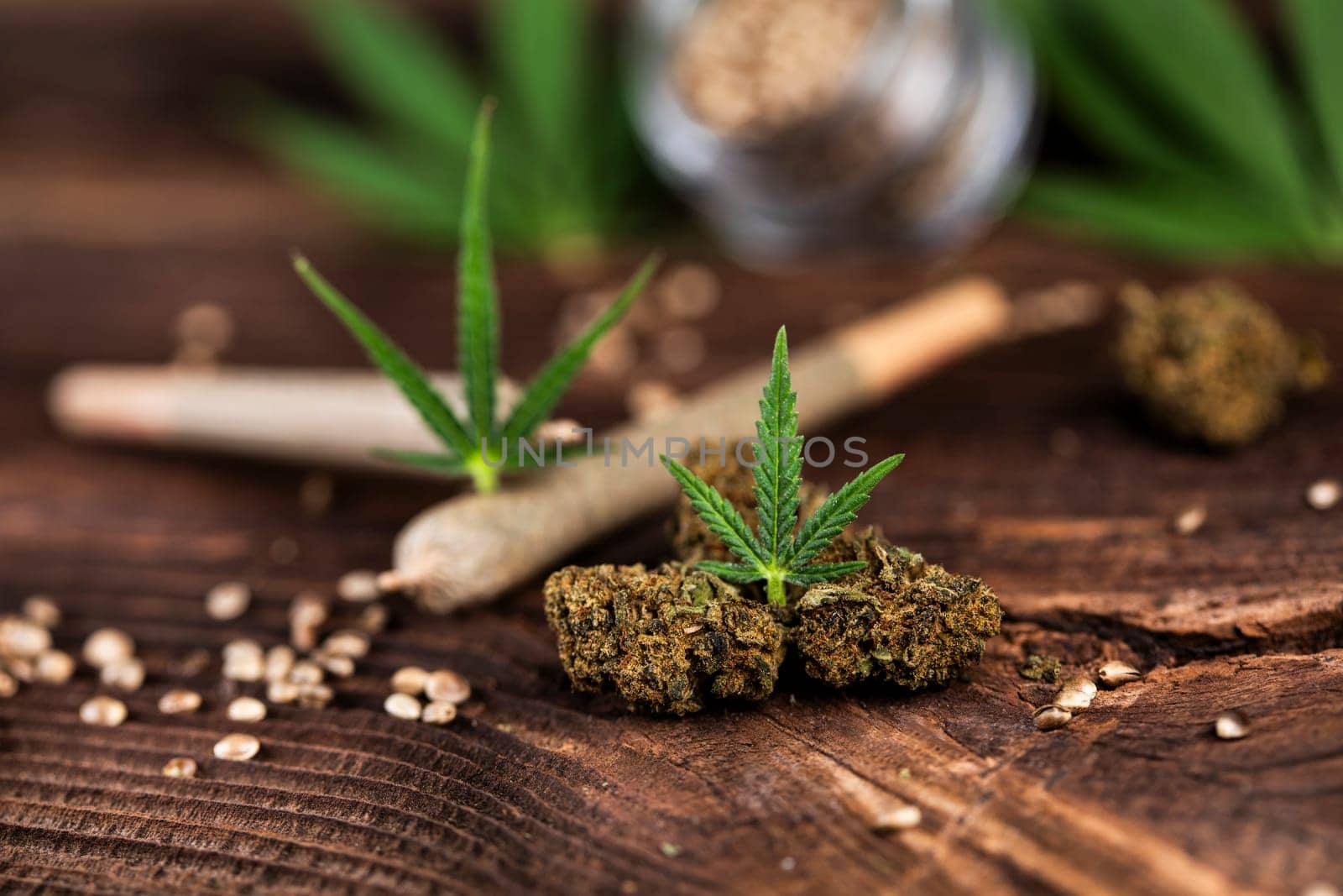 Blunt, Cbd,  Marijuana bud with cannabis