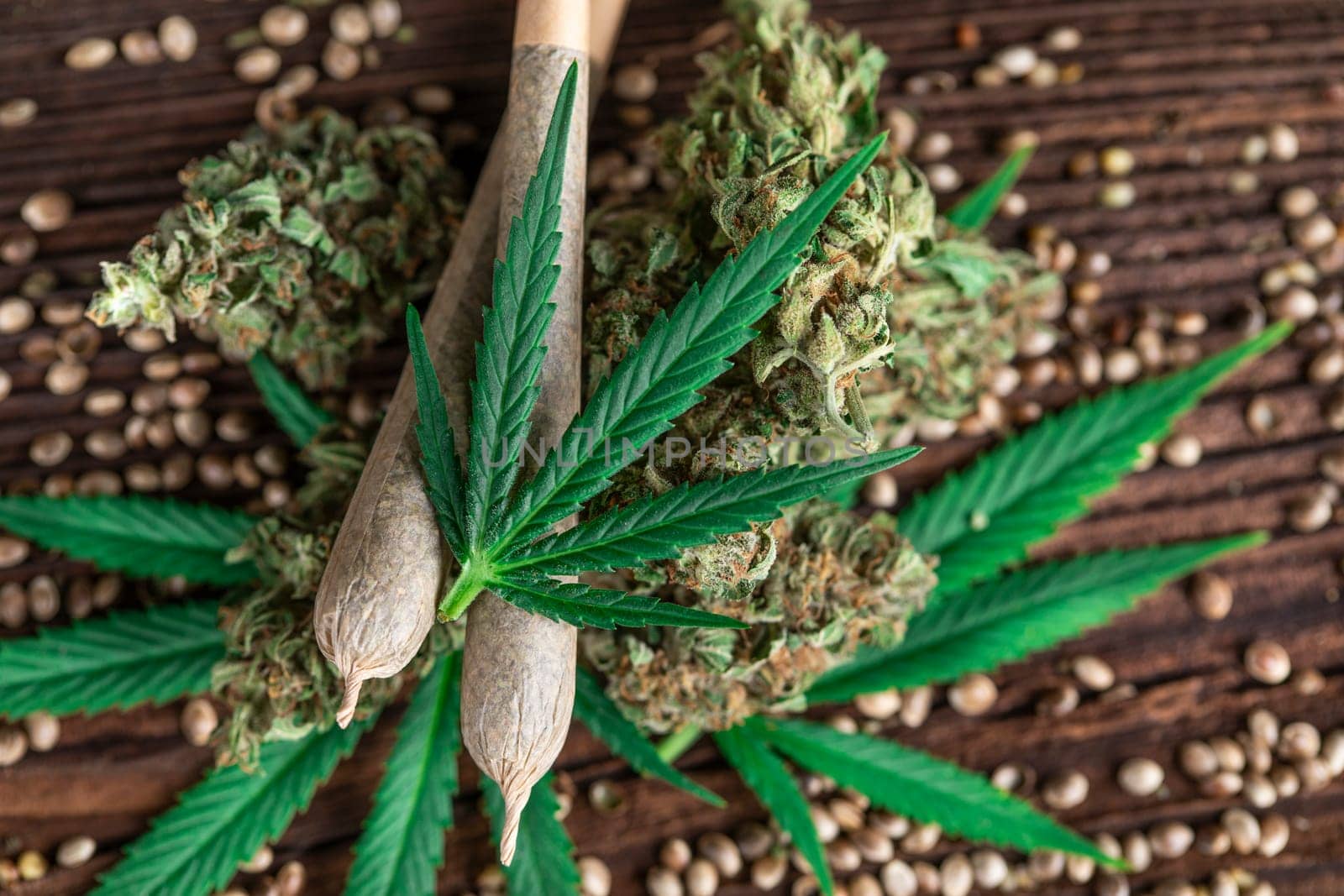 Blunt, cannabis and medical marijuana bud , cbd