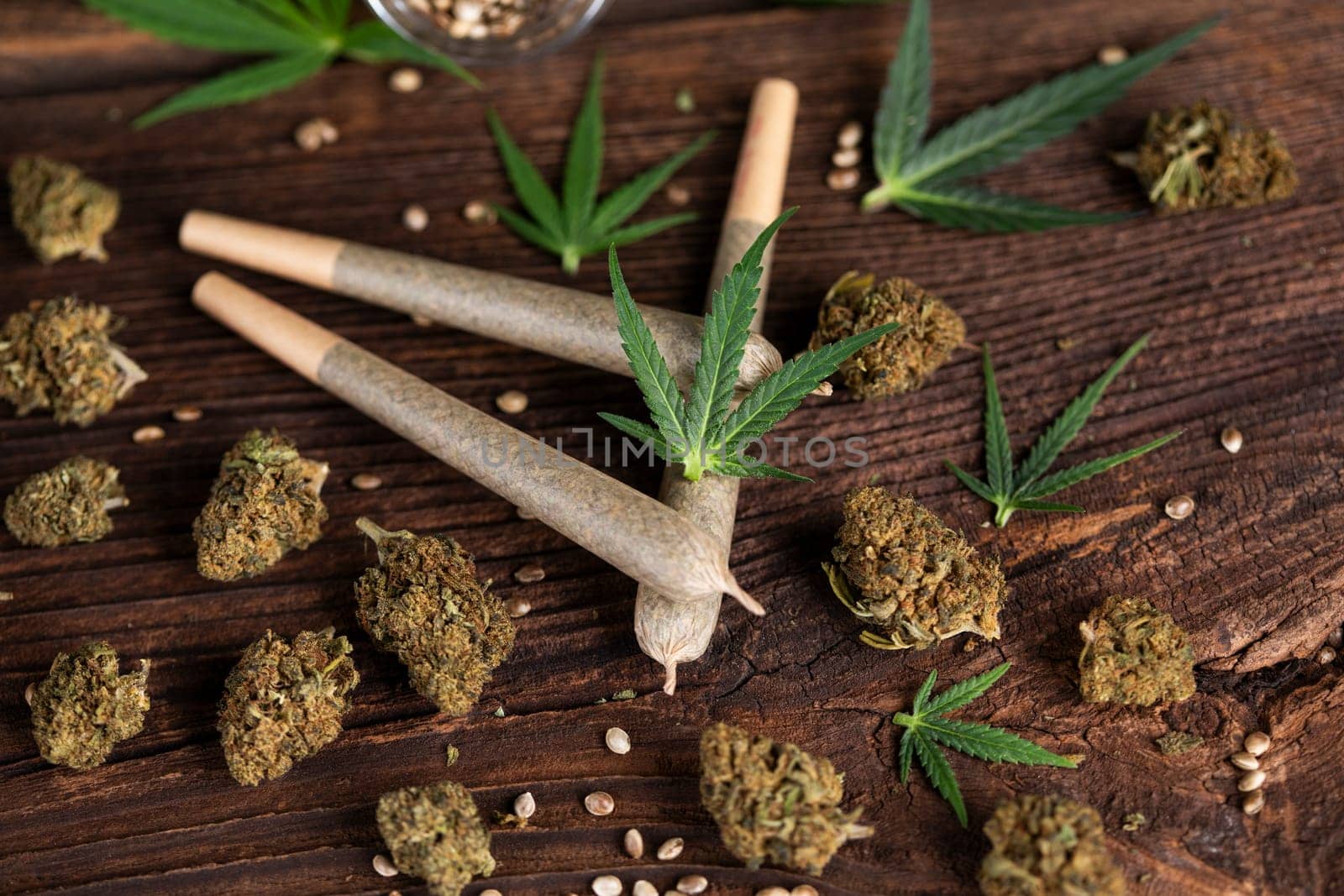 Blunt, Cbd,  Marijuana bud with cannabis