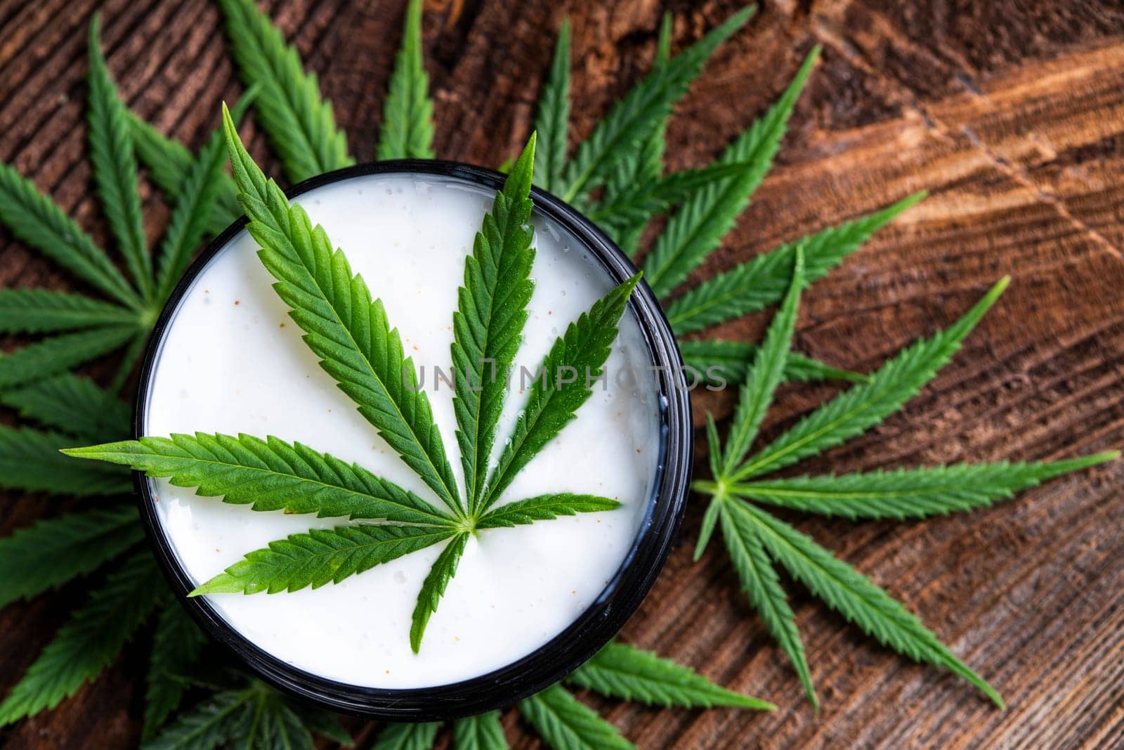 Cosmetics hemp, medical marijuana concept