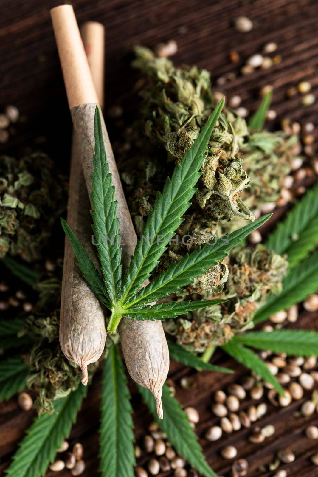 Blunt, Cbd,  Marijuana bud with cannabis