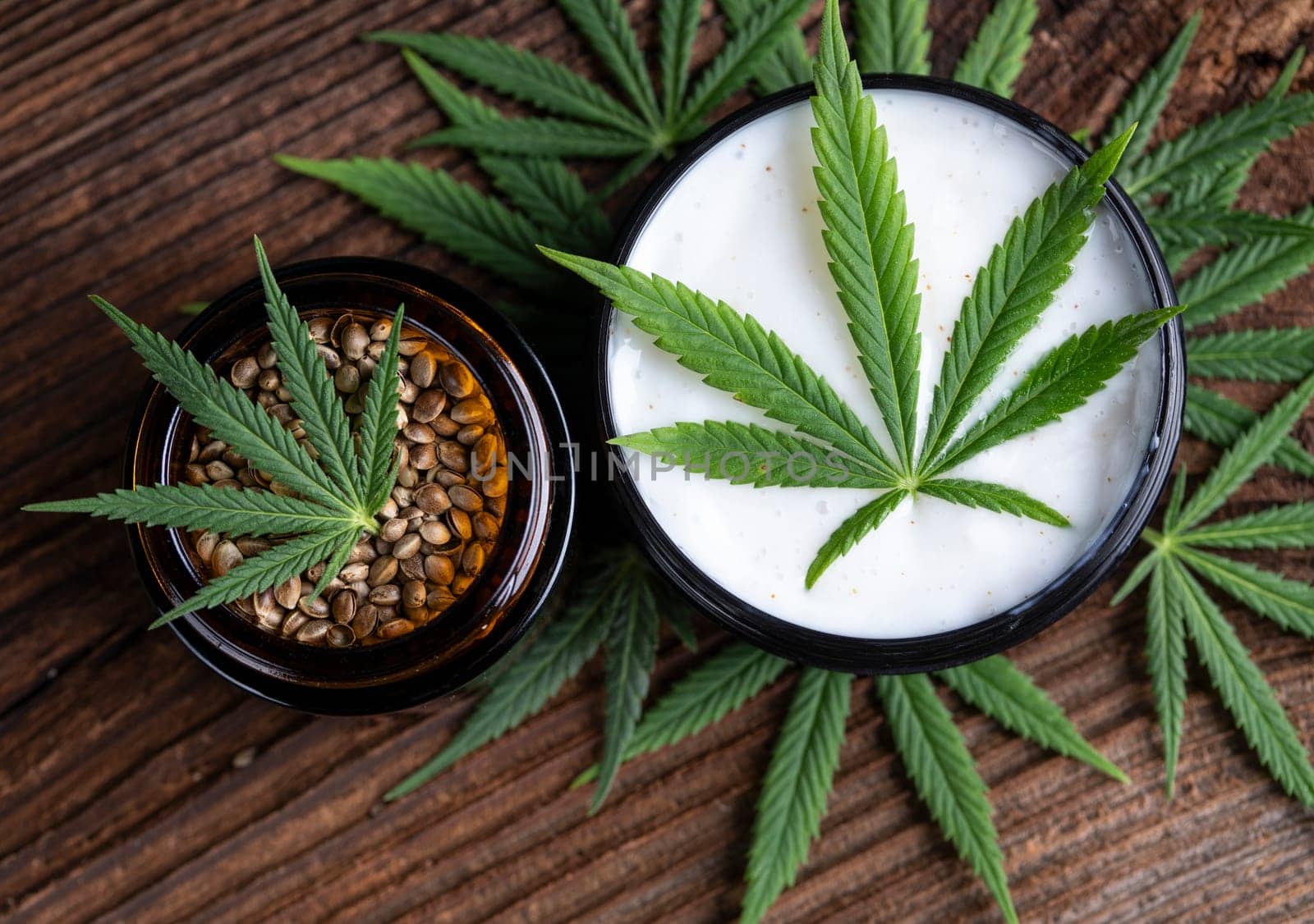 Cosmetics cbd, Hemp products, medical cannabis concept