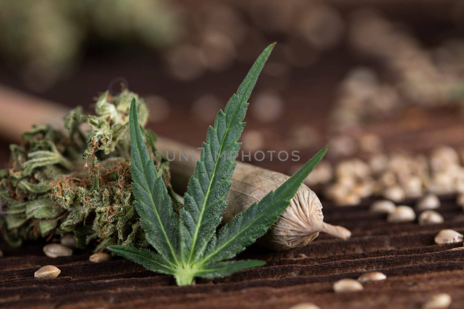 Blunt, cannabis and medical marijuana bud , cbd