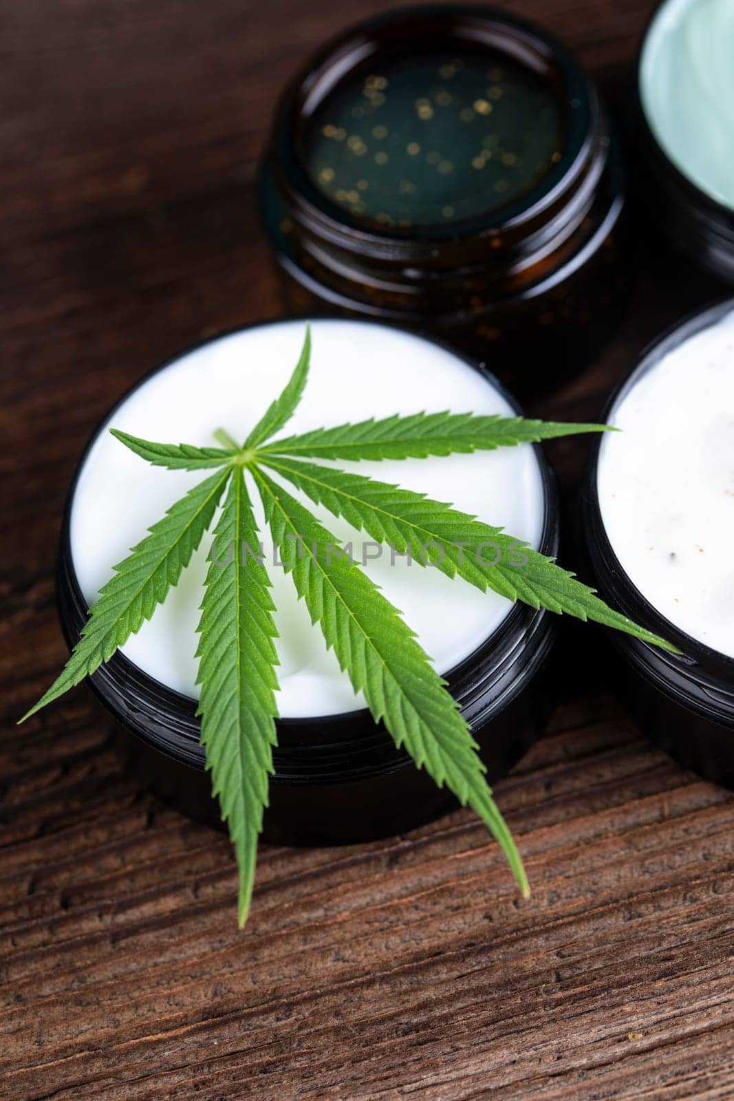 Cosmetics hemp, medical marijuana concept