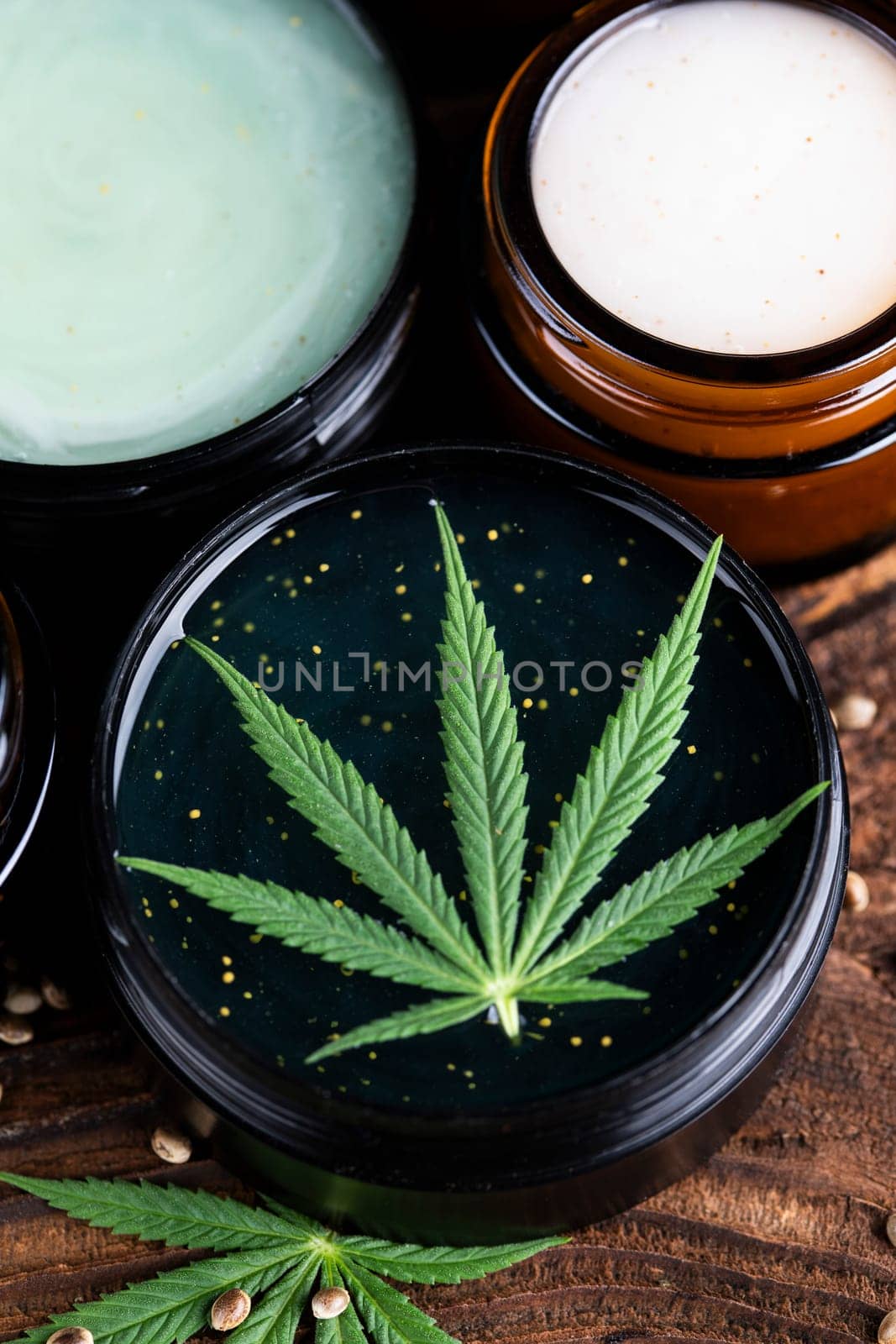 Cosmetics hemp, medical marijuana concept