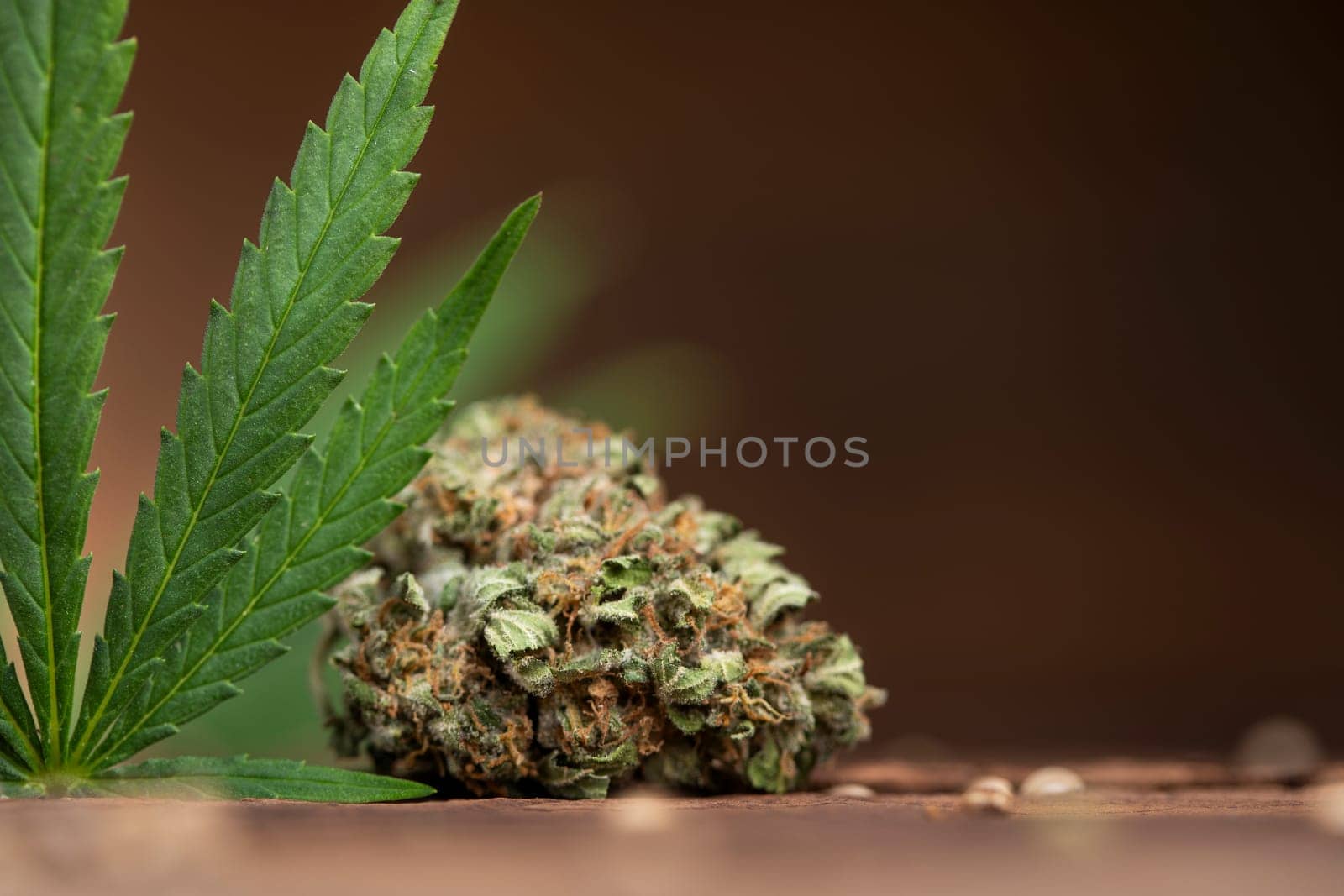Weed, Top view of marijuana, Cannabis leaves