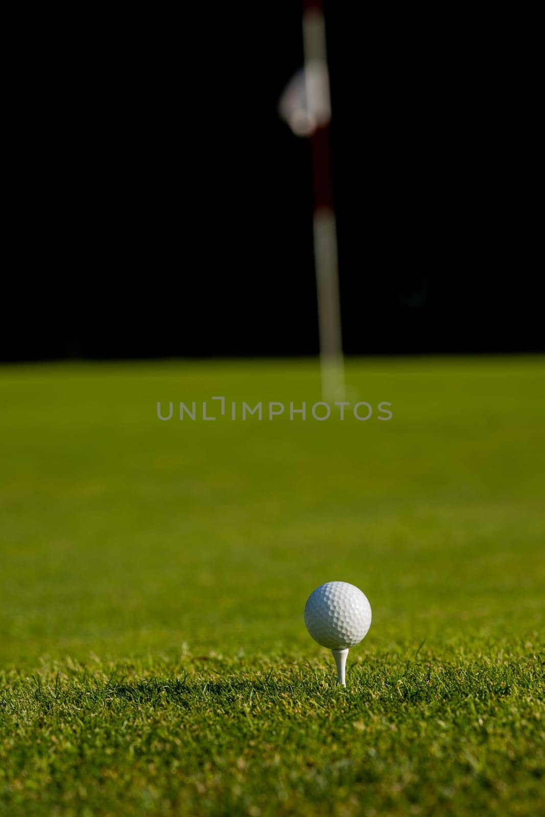 Golf course with ball and grass