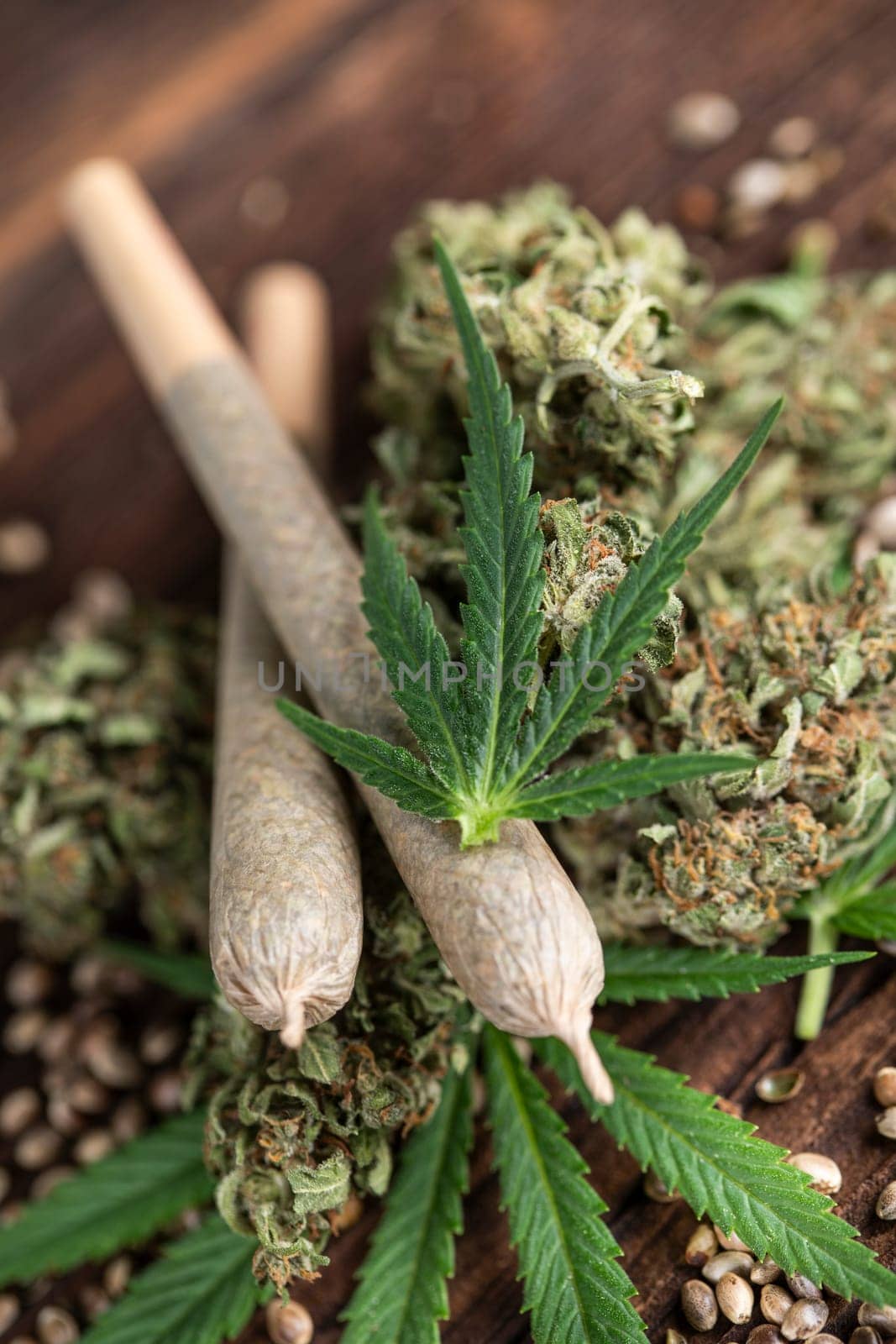 Blunt, cannabis and medical marijuana bud , cbd