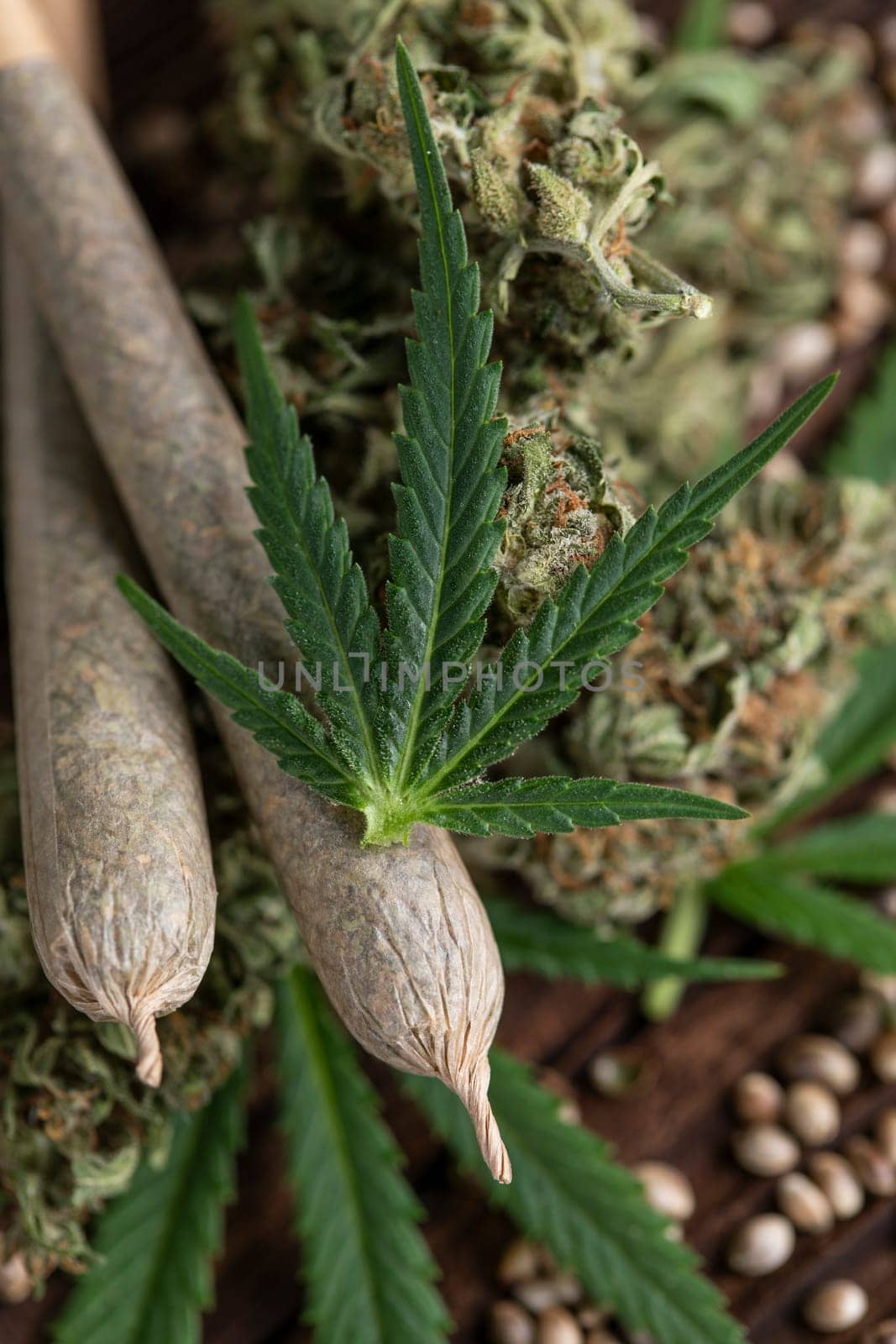 Blunt, Cbd,  Marijuana bud with cannabis