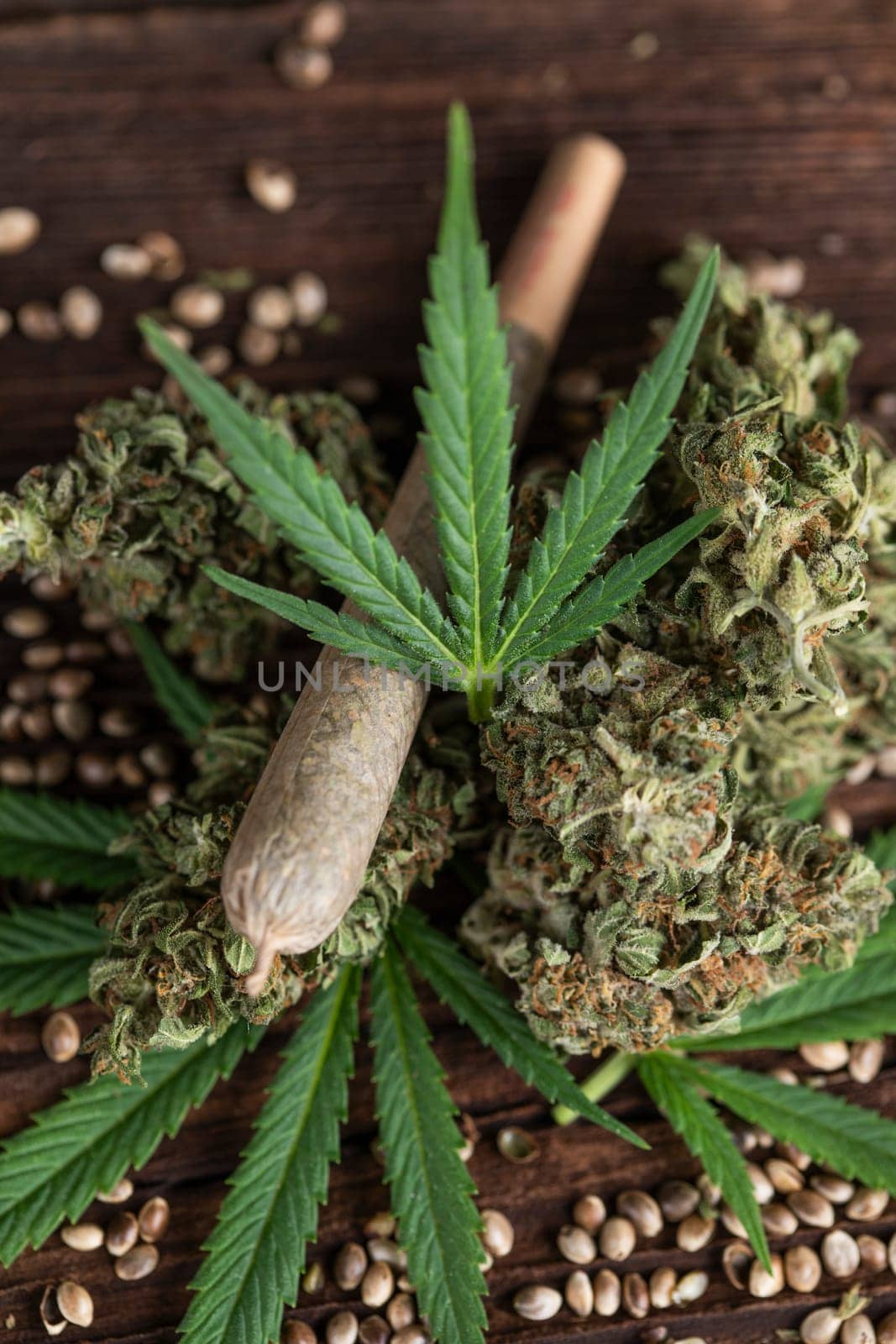 Blunt, cannabis and medical marijuana bud , cbd