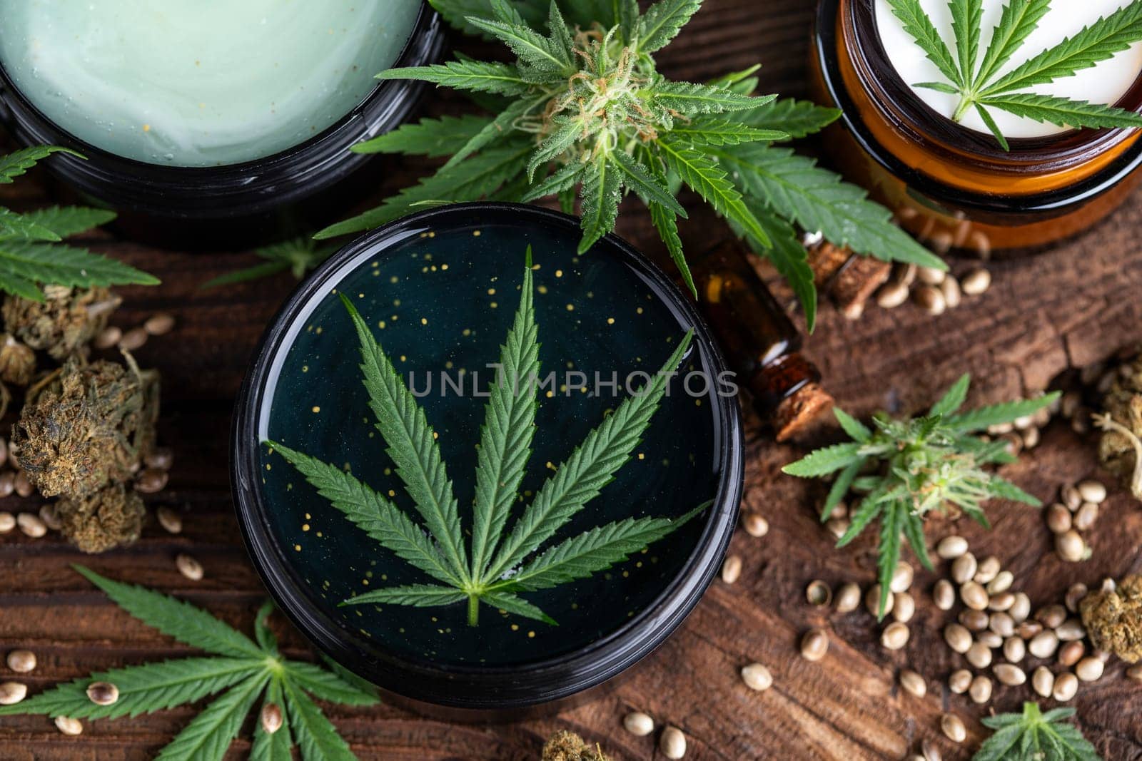 Cannabis cosmetics oil and medical marijuana