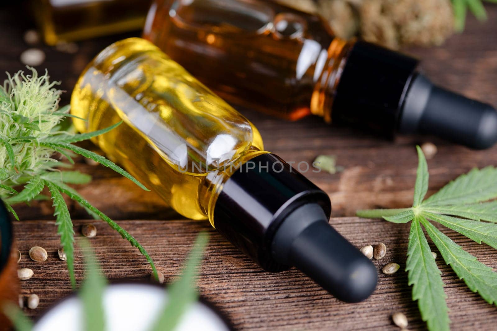 Cannabis cosmetics oil and medical marijuana