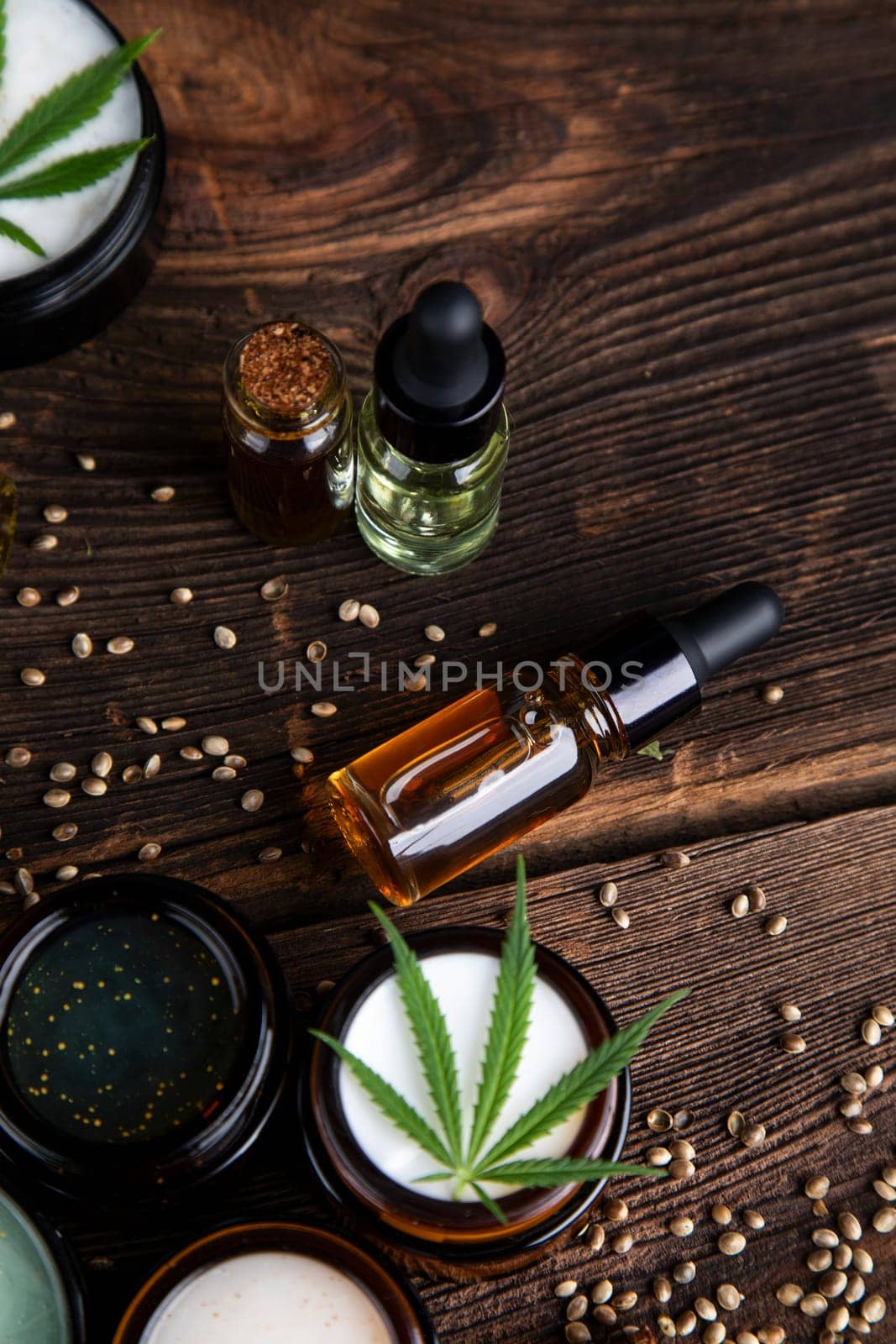 Cosmetics cbd, Hemp products, medical cannabis concept
