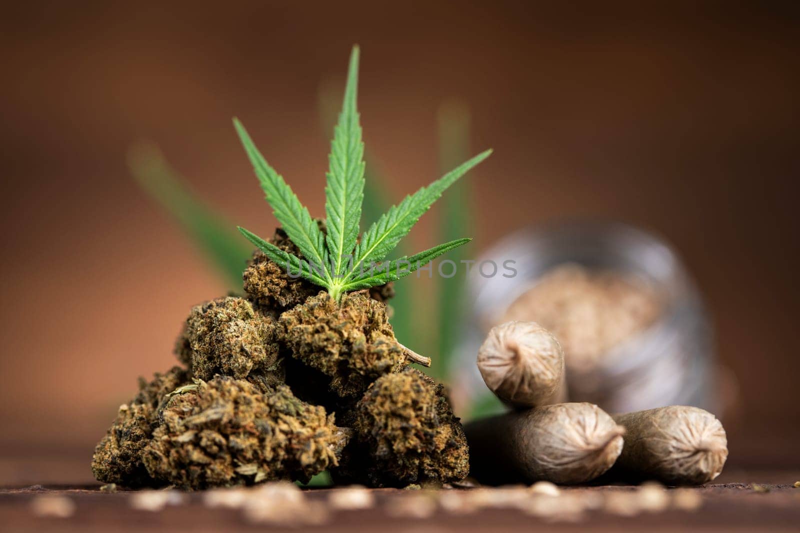 Cannabis and medical marijuana bud , cbd, blunt