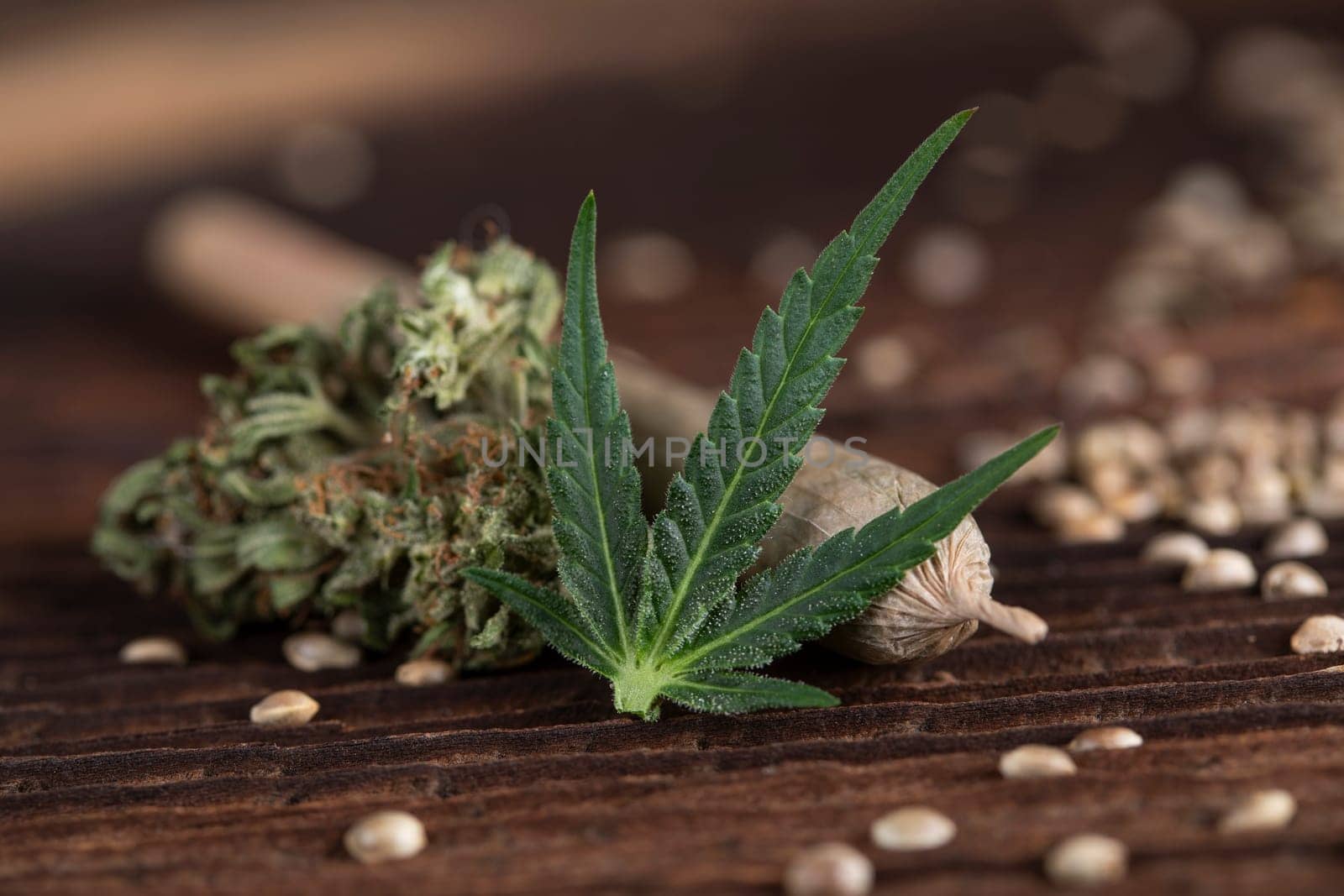 Blunt, cannabis and medical marijuana bud , cbd