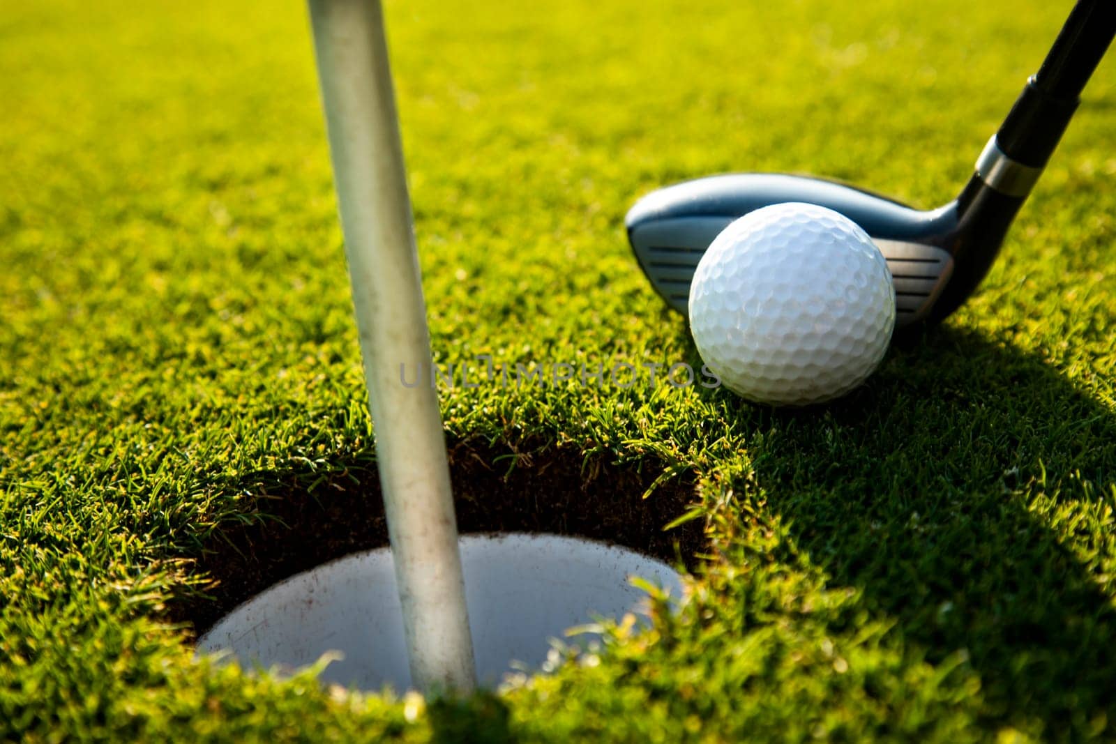 Sport , golf player playing in a golf club