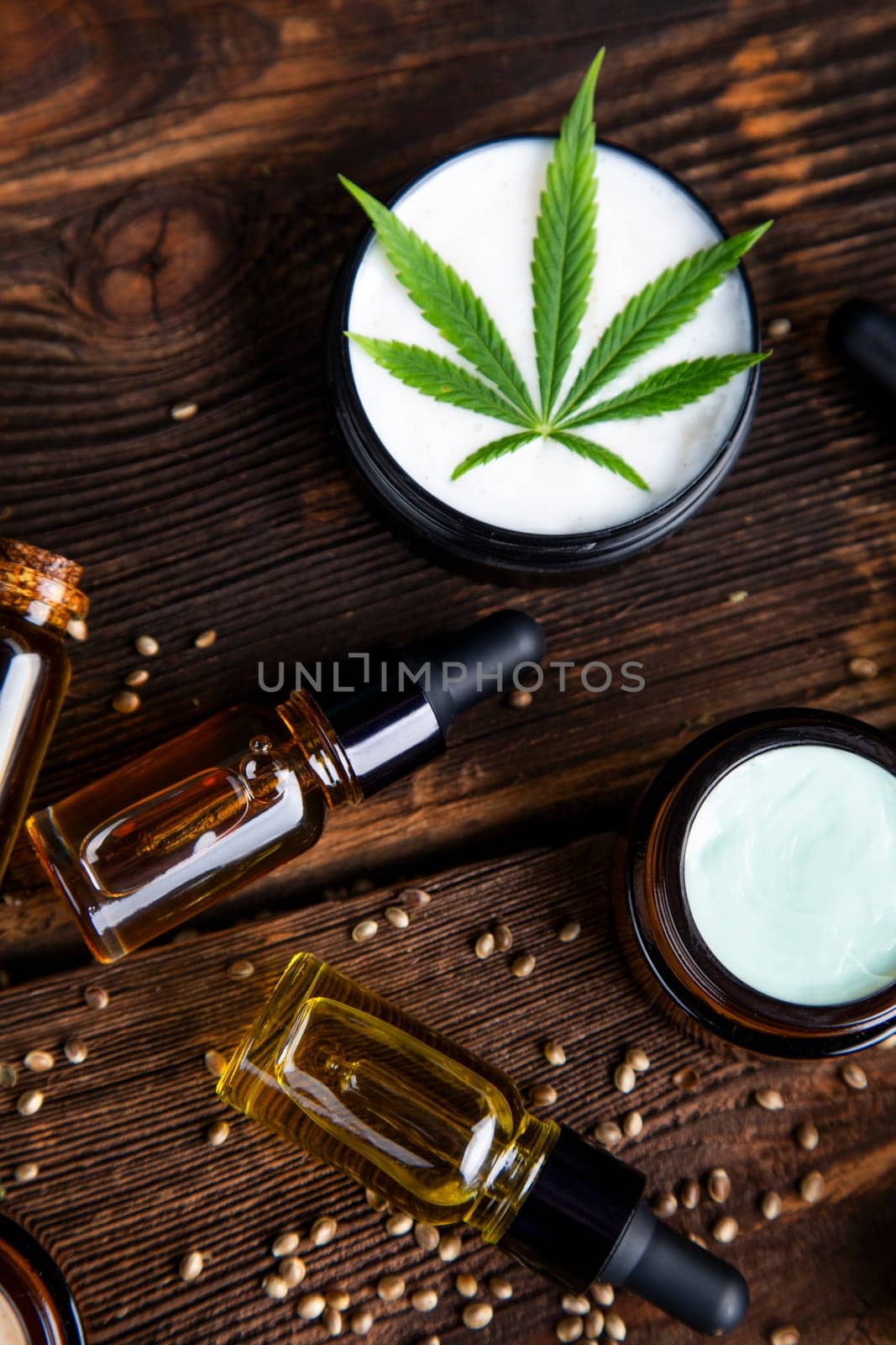 Cannabis cosmetics oil and medical marijuana
