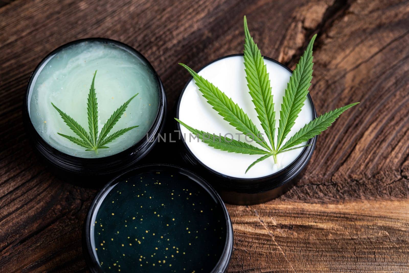 Cosmetics hemp, medical marijuana concept