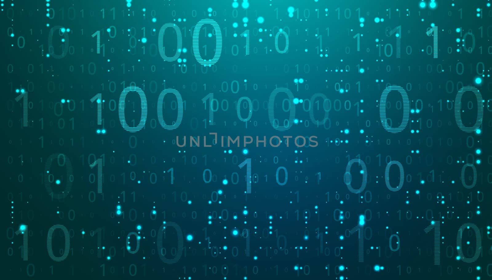 Abstract futuristic cyberspace with binary code. Matrix digits background