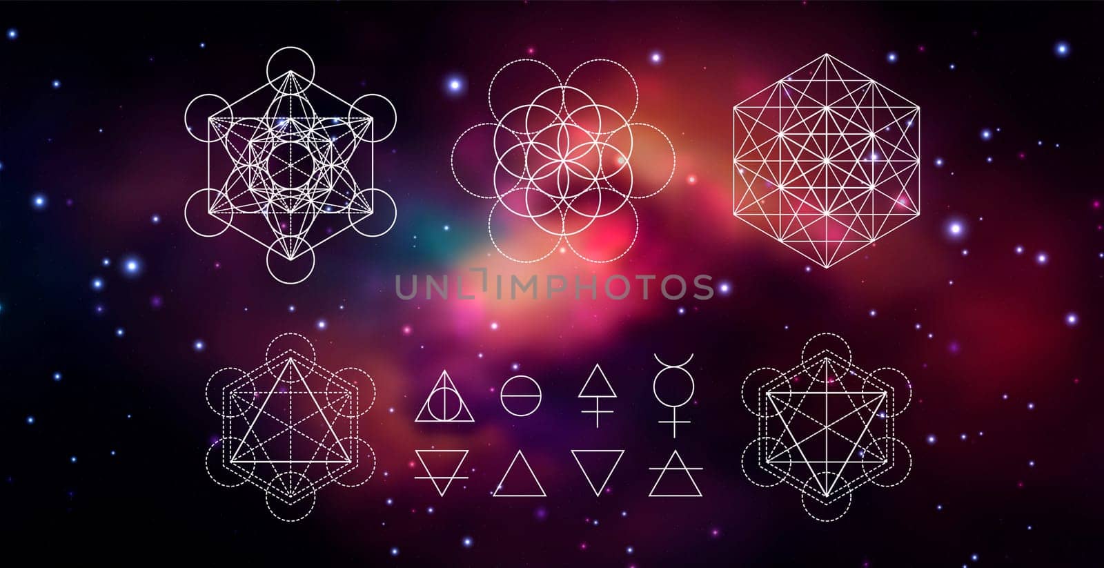 Mystical sacred geometry vector symbol. Spirituality, harmony illustration