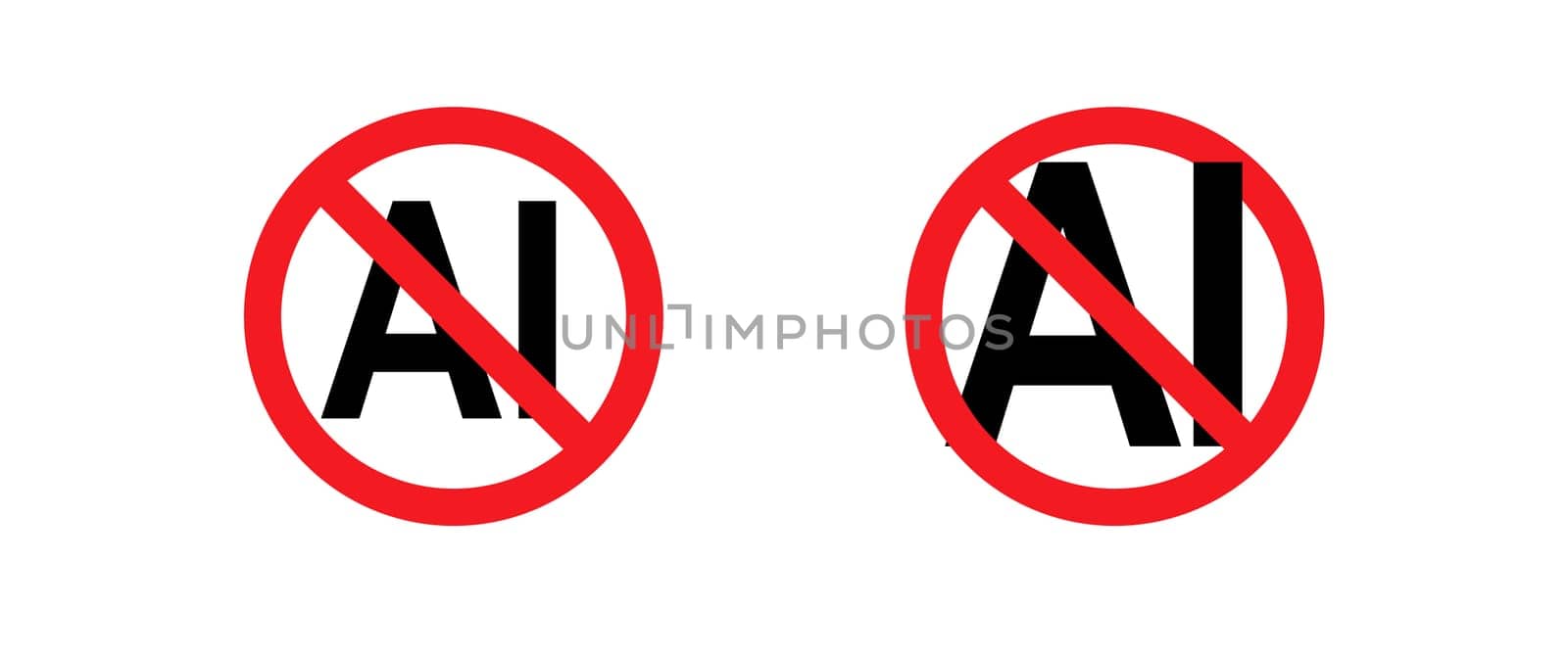 Anti-AI Symbol Vector Stop Artificial