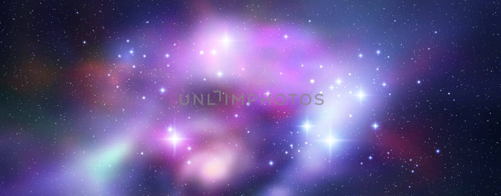 Space vector background with realistic nebula and shining stars. Magic colorful galaxy