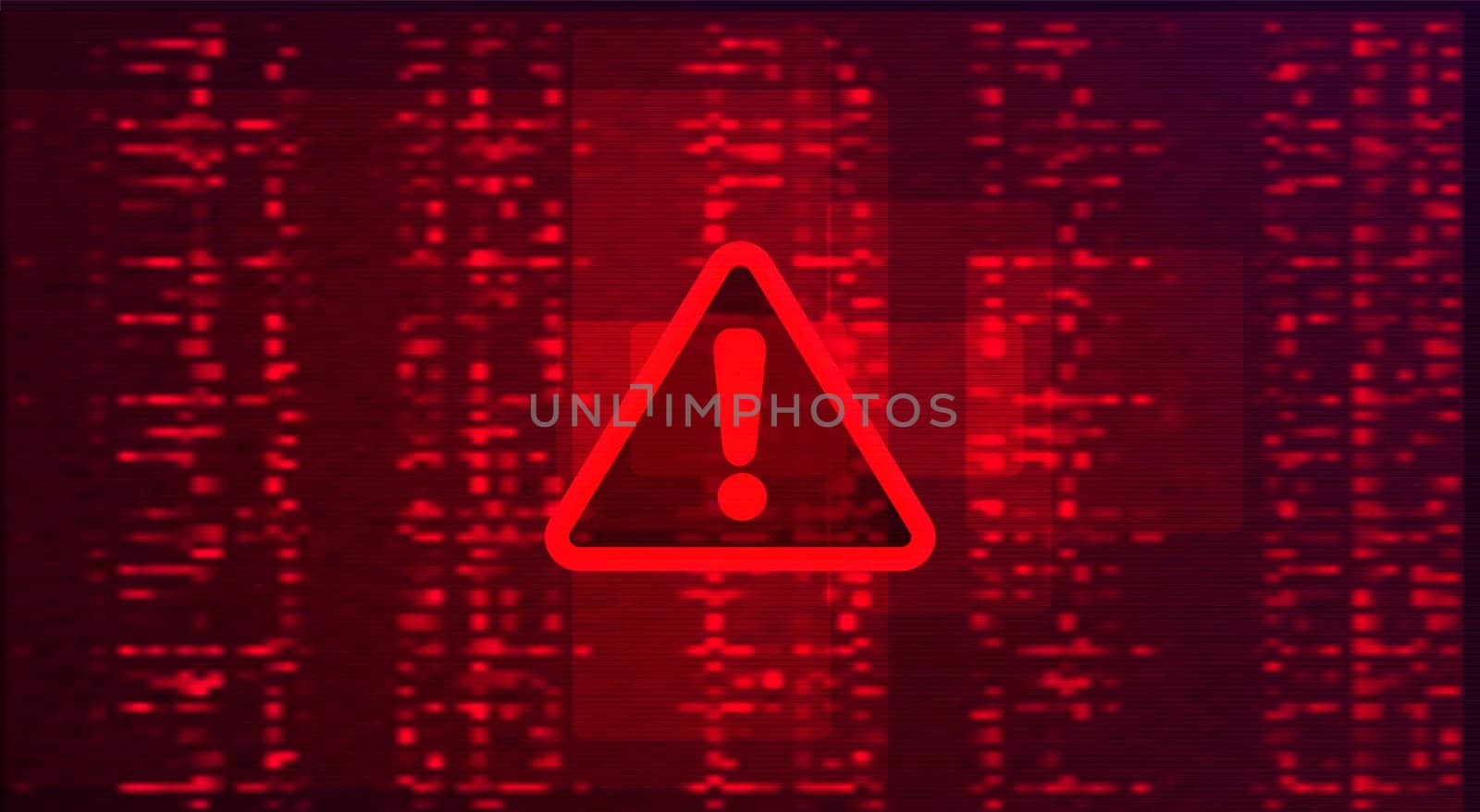 Digital Binary Code on Dark Red. Data Breach Concept