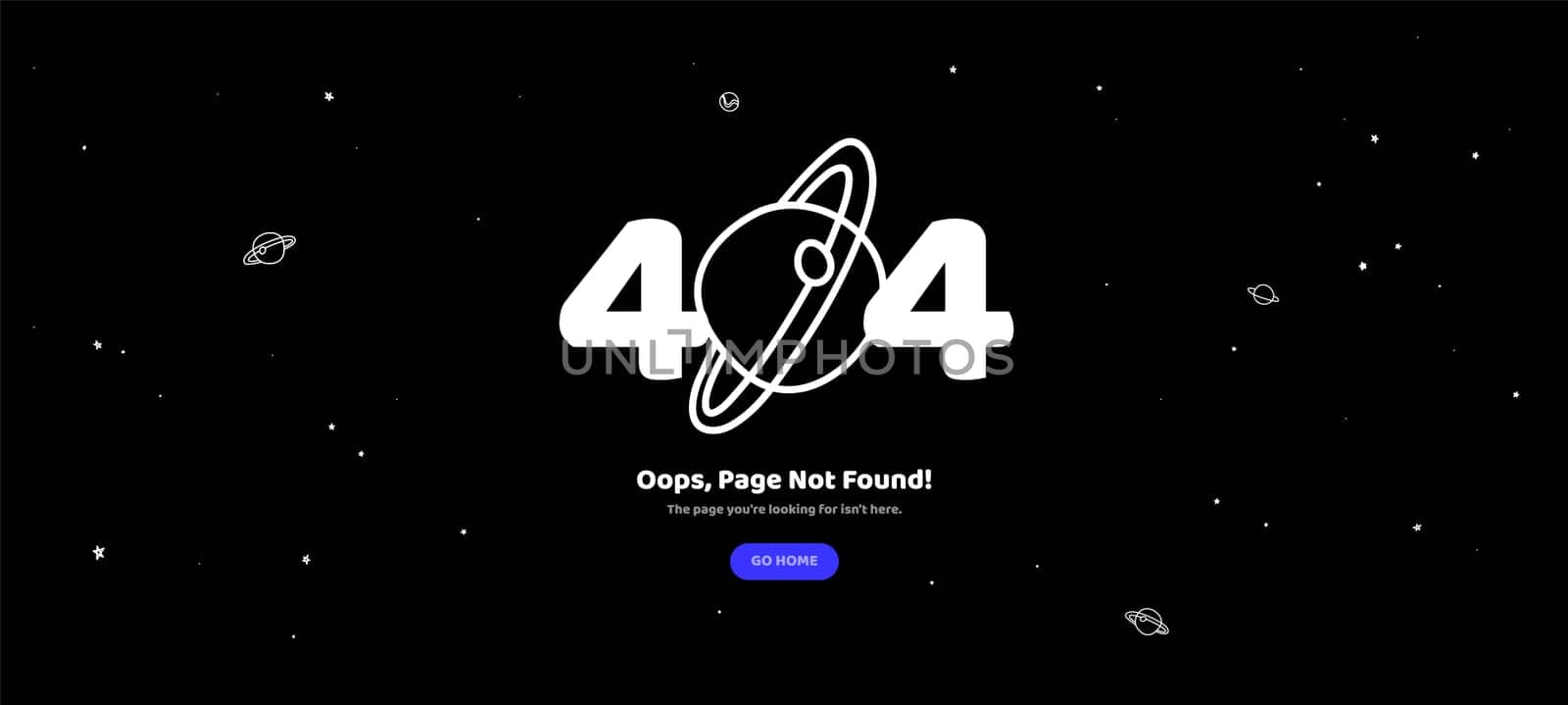 404 Page not found error. Vector layout web template