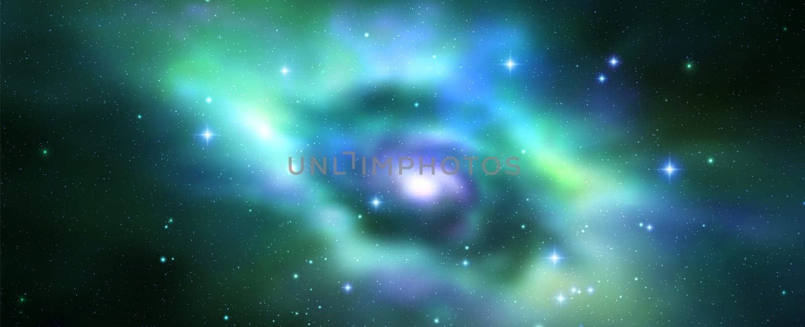 Space vector background with realistic nebula and shining stars. Magic colorful galaxy
